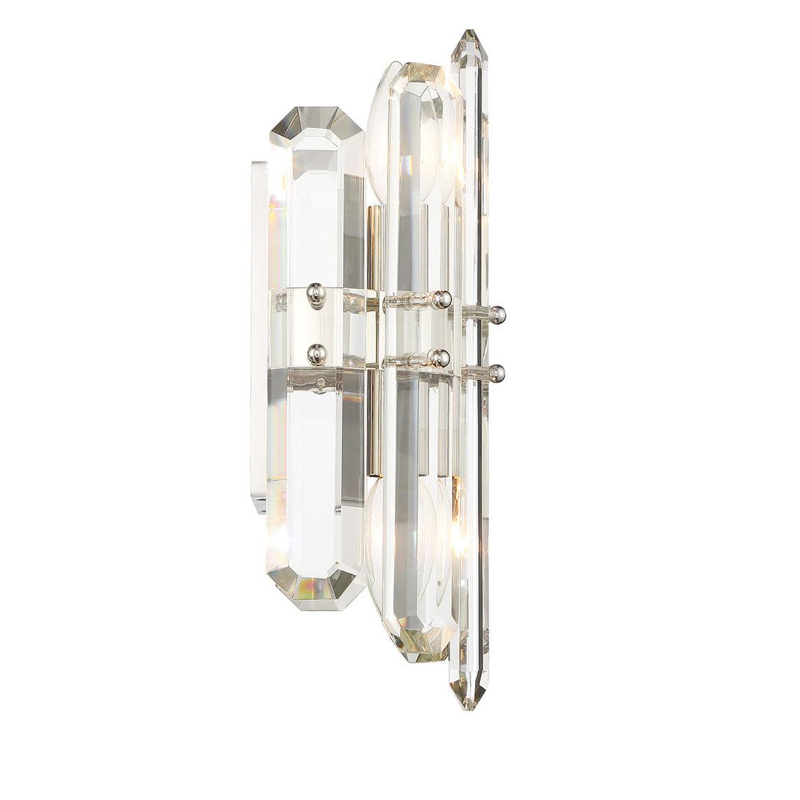 Crystorama Bolton BOL-8882-PN – 7.5 Inch – 2 Light – Sconce – Polished Nickel – Dry Rated