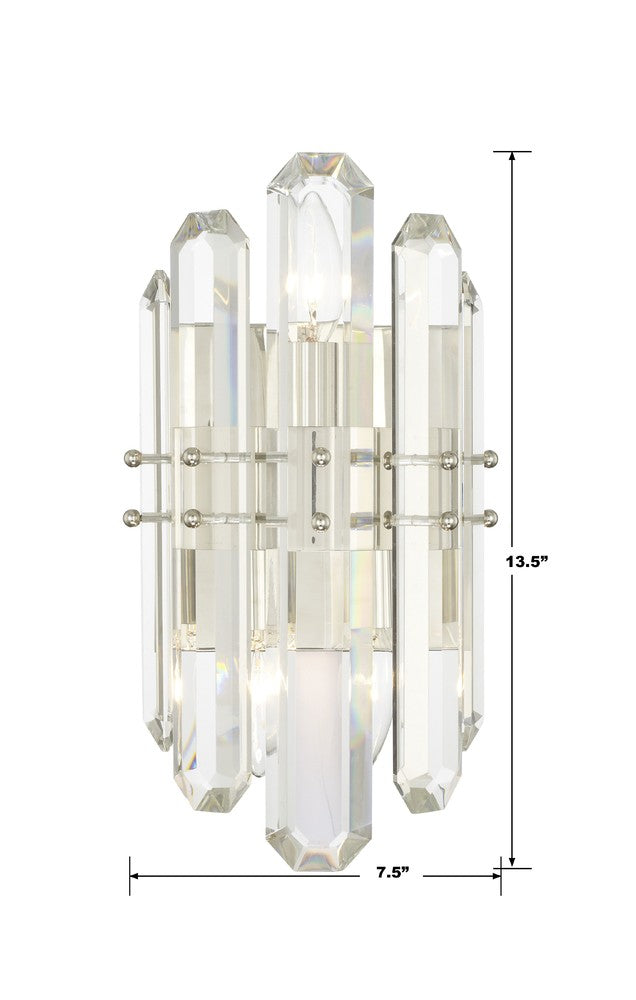 Crystorama BOLTON BOL-8882-PN Sconce Modern - Polished Nickel