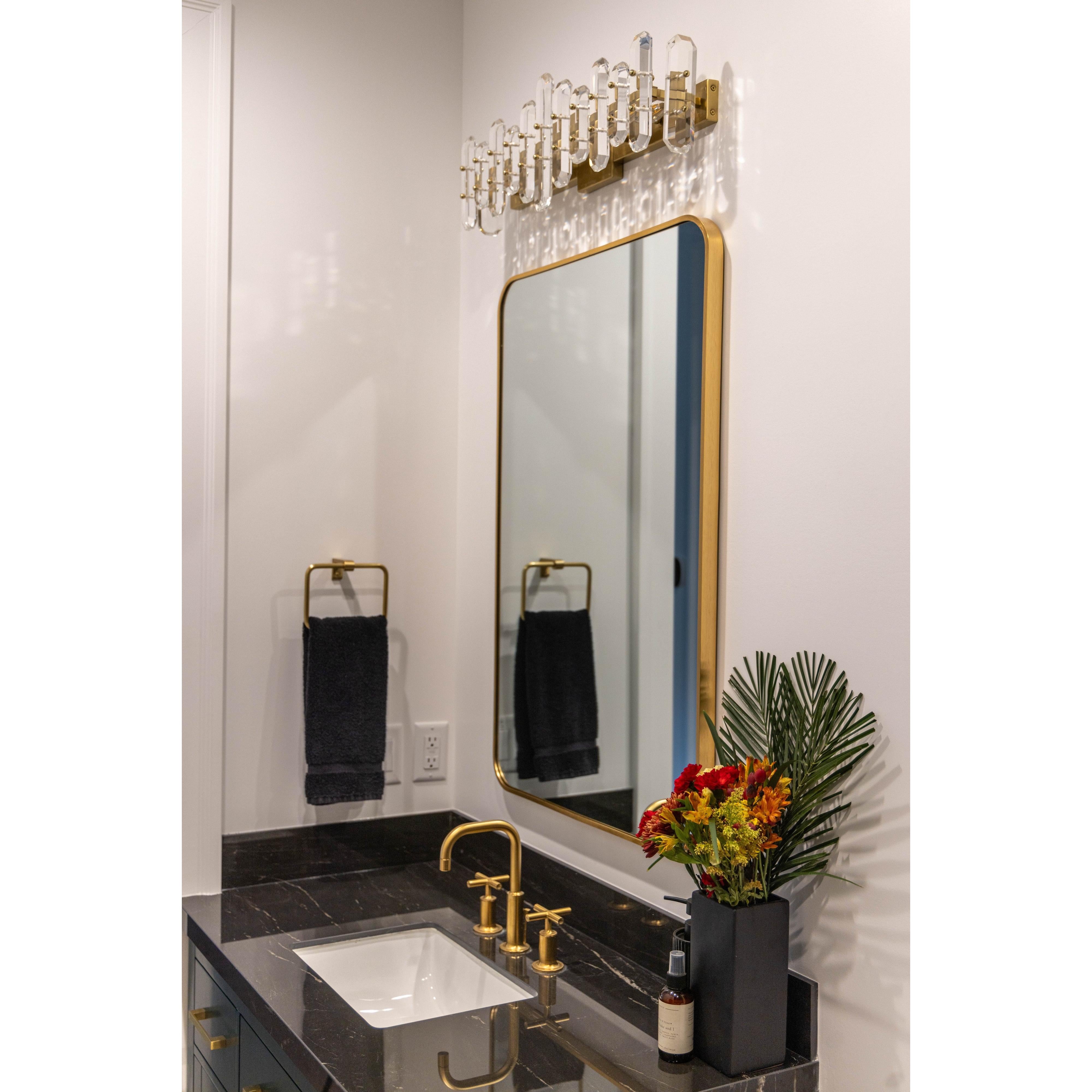 Crystorama Bolton BOL-8883-AG – 25.25 Inch – 3 Light – Bath Vanity Light – Aged Brass – Damp Rated