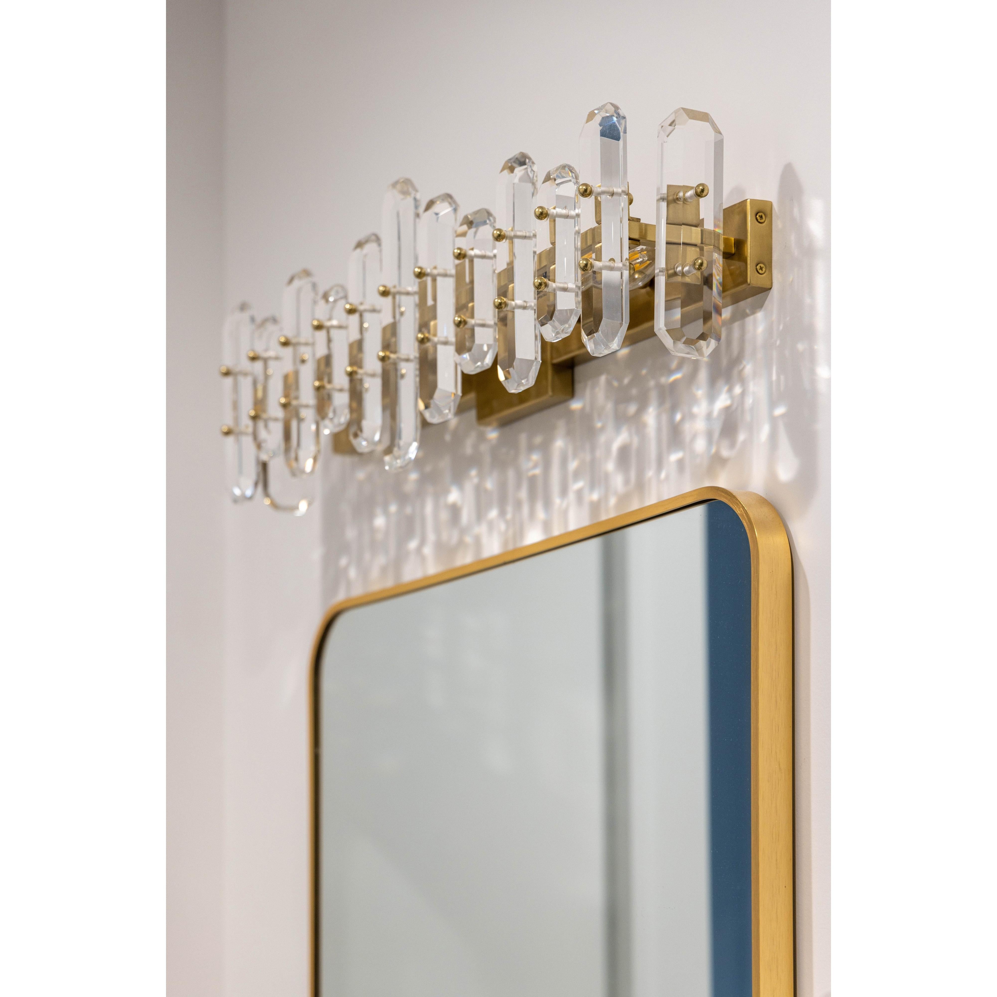 Crystorama Bolton BOL-8883-AG – 25.25 Inch – 3 Light – Bath Vanity Light – Aged Brass – Damp Rated
