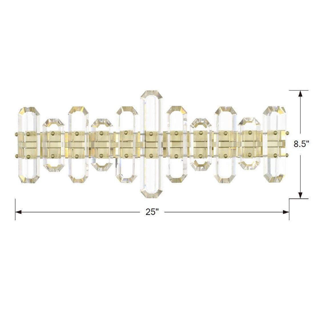 Crystorama Bolton BOL-8883-AG – 25.25 Inch – 3 Light – Bath Vanity Light – Aged Brass – Damp Rated