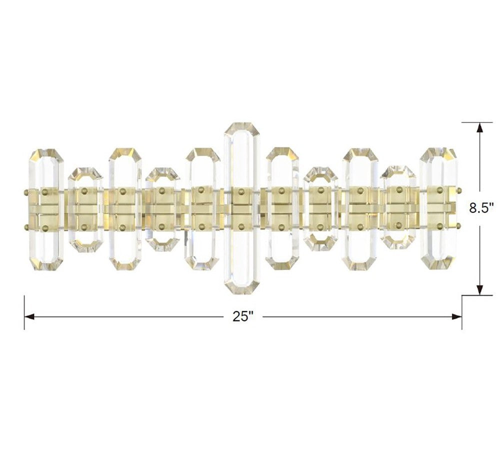 Crystorama BOLTON BOL-8883-AG Bathroom Fixture Modern - Aged Brass