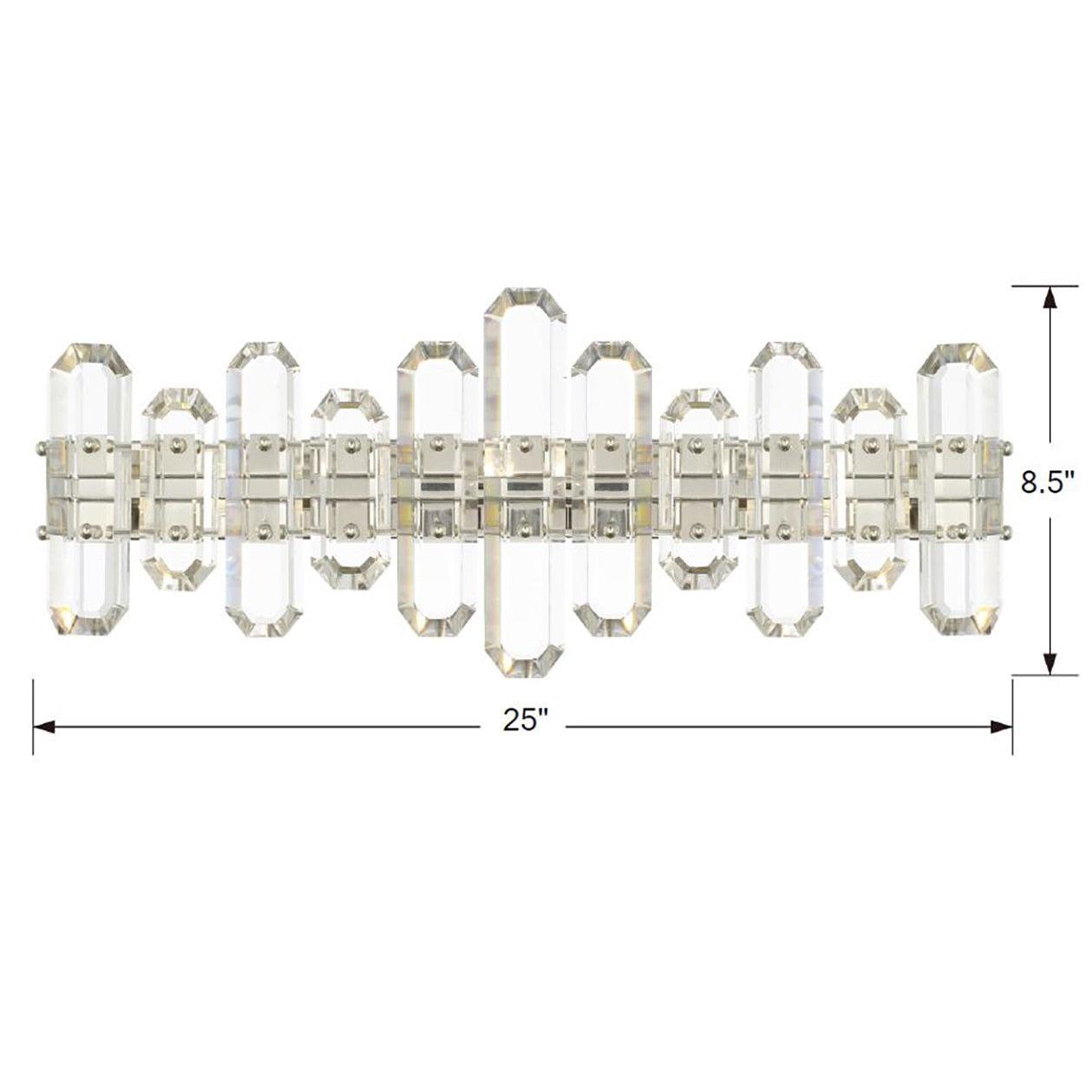 Crystorama Bolton BOL-8883-PN – 25.25 Inch – 3 Light – Bath Vanity Light – Polished Nickel – Damp Rated