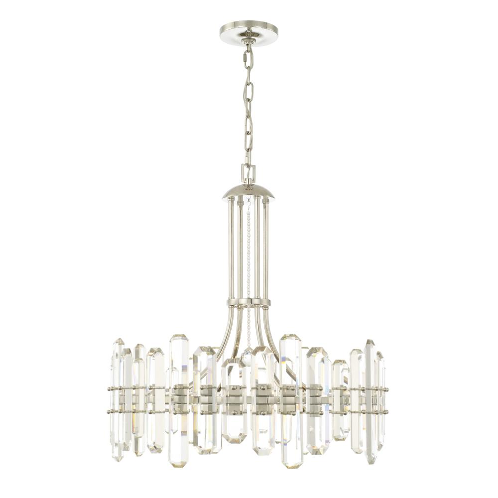 Crystorama BOLTON BOL-8888-PN Chandelier Modern - Polished Nickel