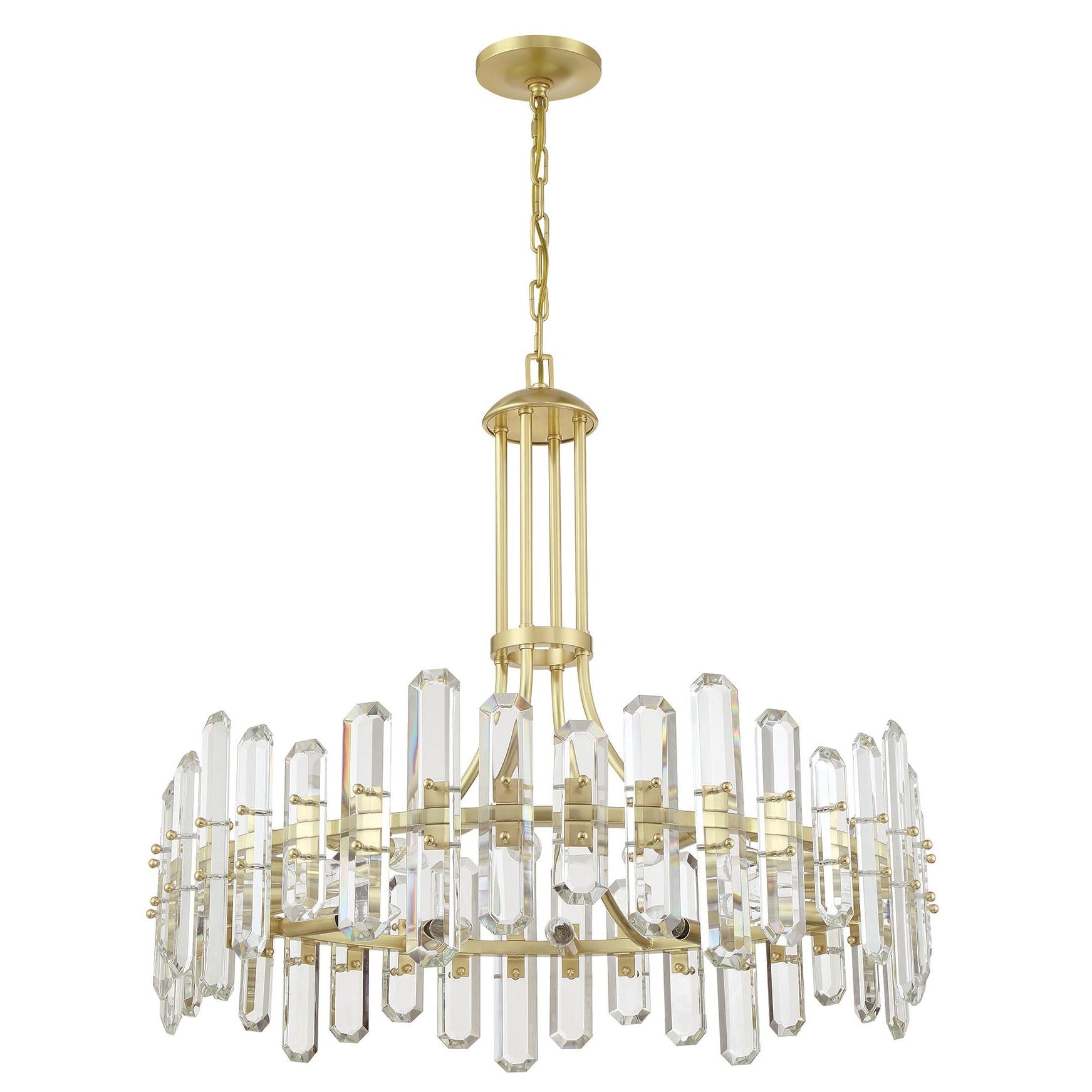 Crystorama Bolton BOL-8889-AG – 31 Inch – 12 Light – Chandelier – Aged Brass – Dry Rated