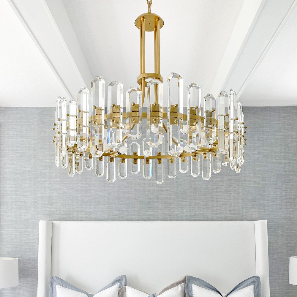 Crystorama BOLTON BOL-8889-AG Chandelier Modern - Aged Brass