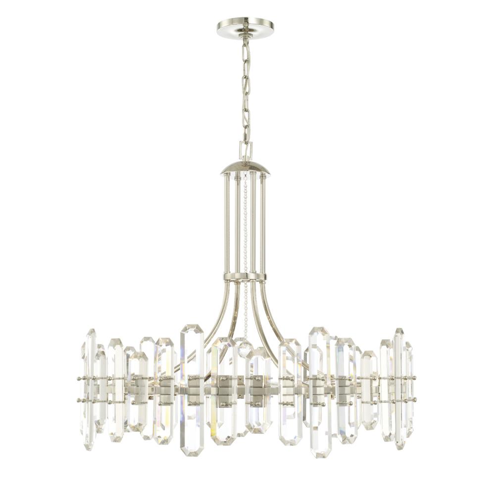 Crystorama BOLTON BOL-8889-PN Chandelier Modern - Polished Nickel