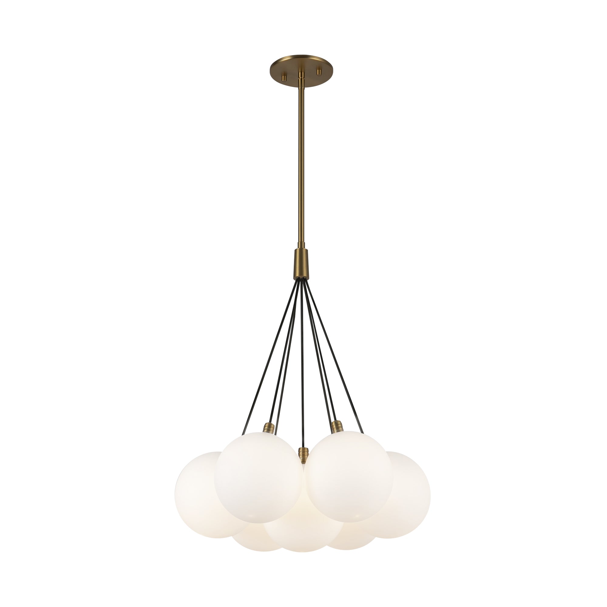 Bolla 16-in Brushed Gold/Opal Glass LED Chandelier
