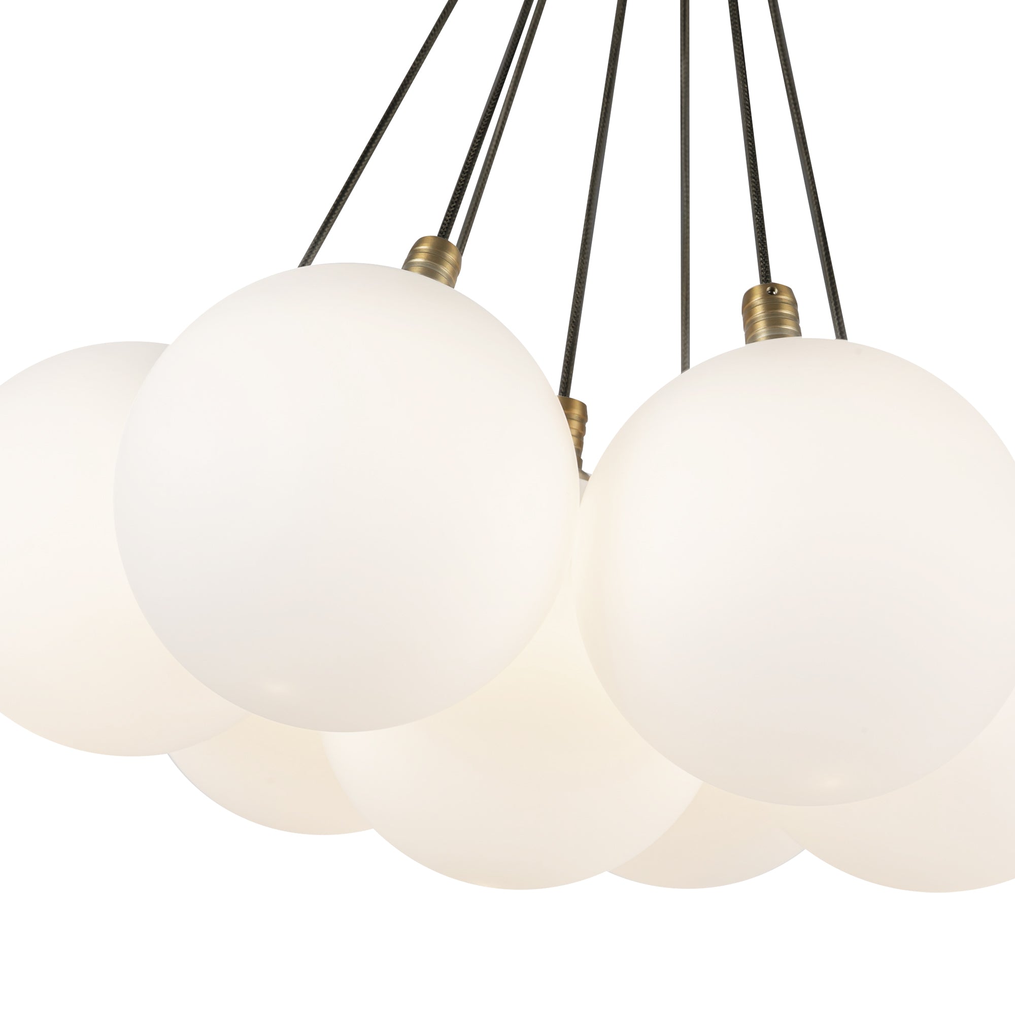 Bolla 16-in Brushed Gold/Opal Glass LED Chandelier