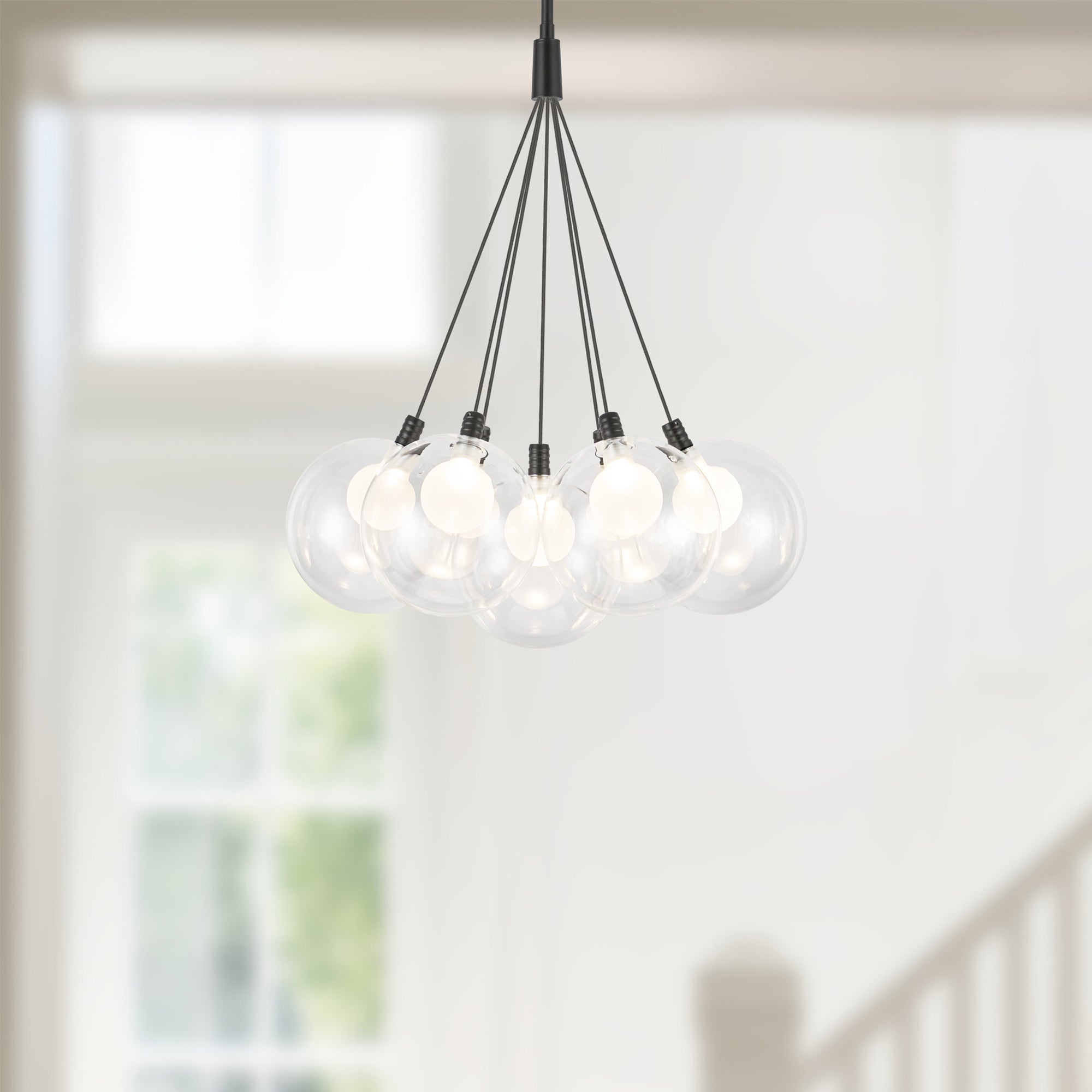 Bolla 16-in Black LED Chandelier
