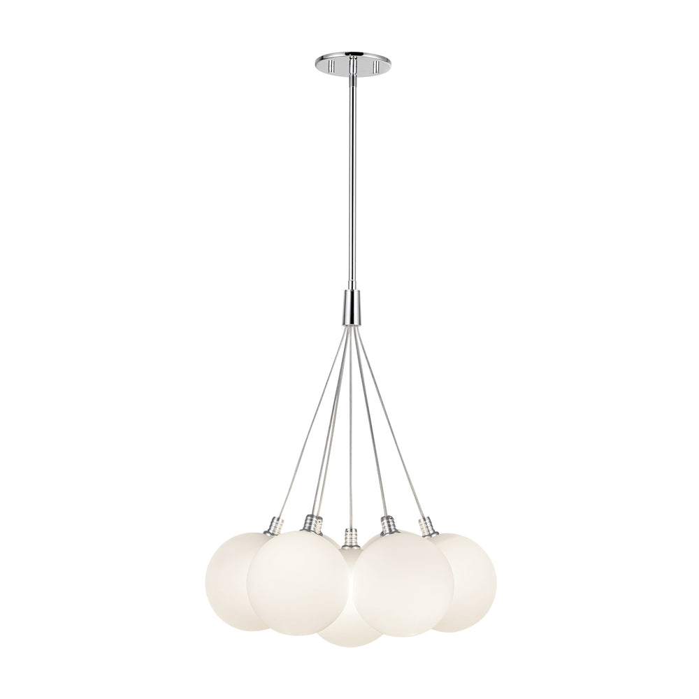 Kuzco Lighting CH3117-OP Bolla 17-in Opal Glass LED Chandelier, UL Listed, Opal Glass