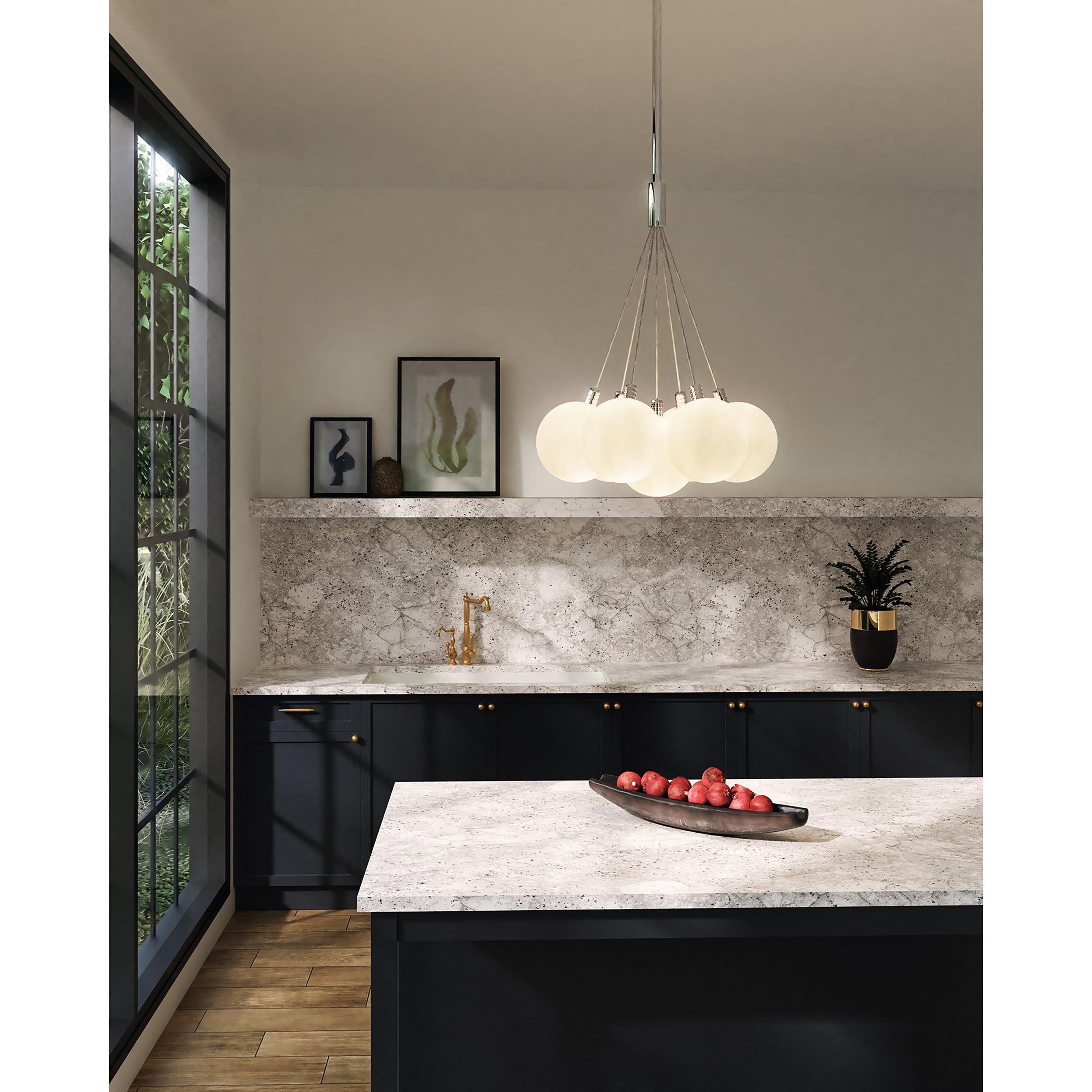 Bolla 17-in Opal Glass LED Chandelier
