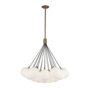 Bolla 28-in Brushed Gold/Opal Glass LED Chandelier
