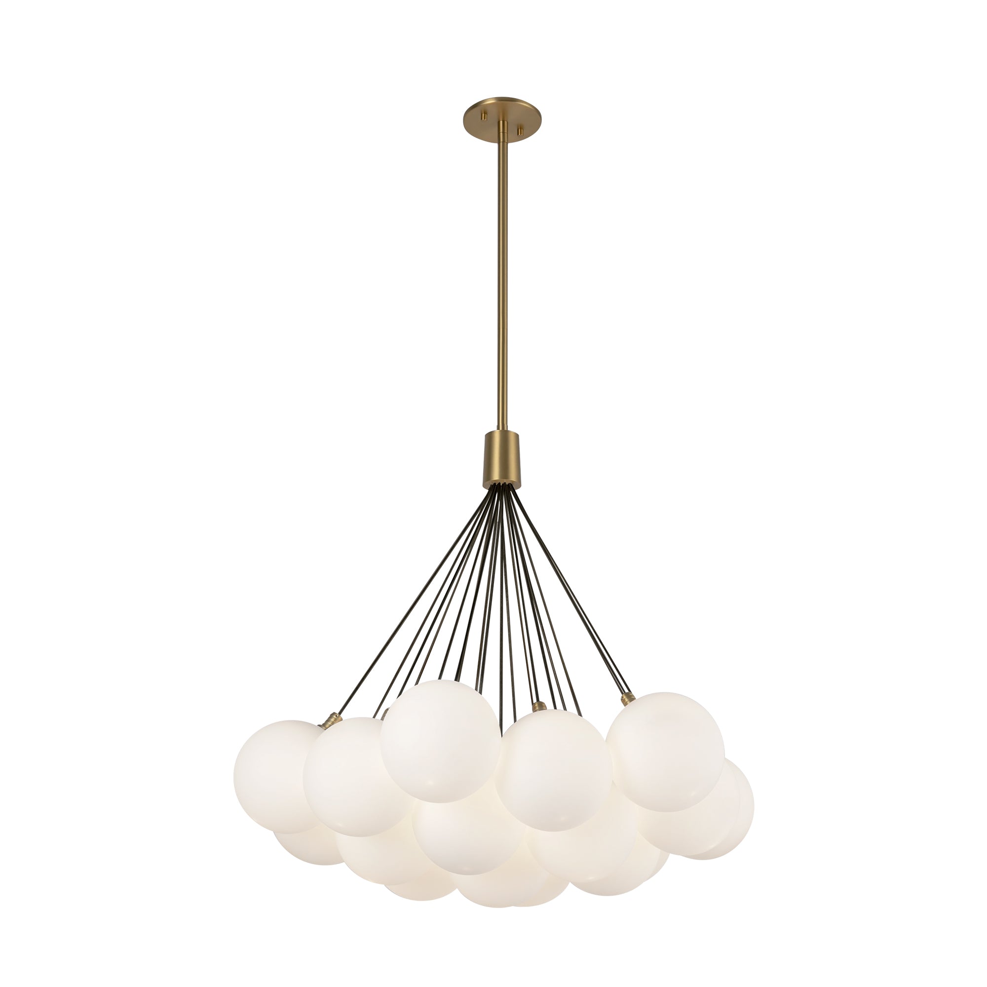 Bolla 28-in Brushed Gold/Opal Glass LED Chandelier