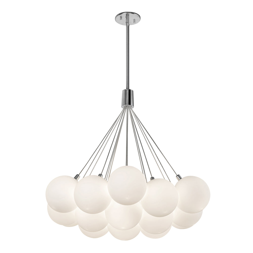 Kuzco Lighting CH3128-OP Bolla 28-in Opal Glass LED Chandelier, UL Listed, Opal Glass