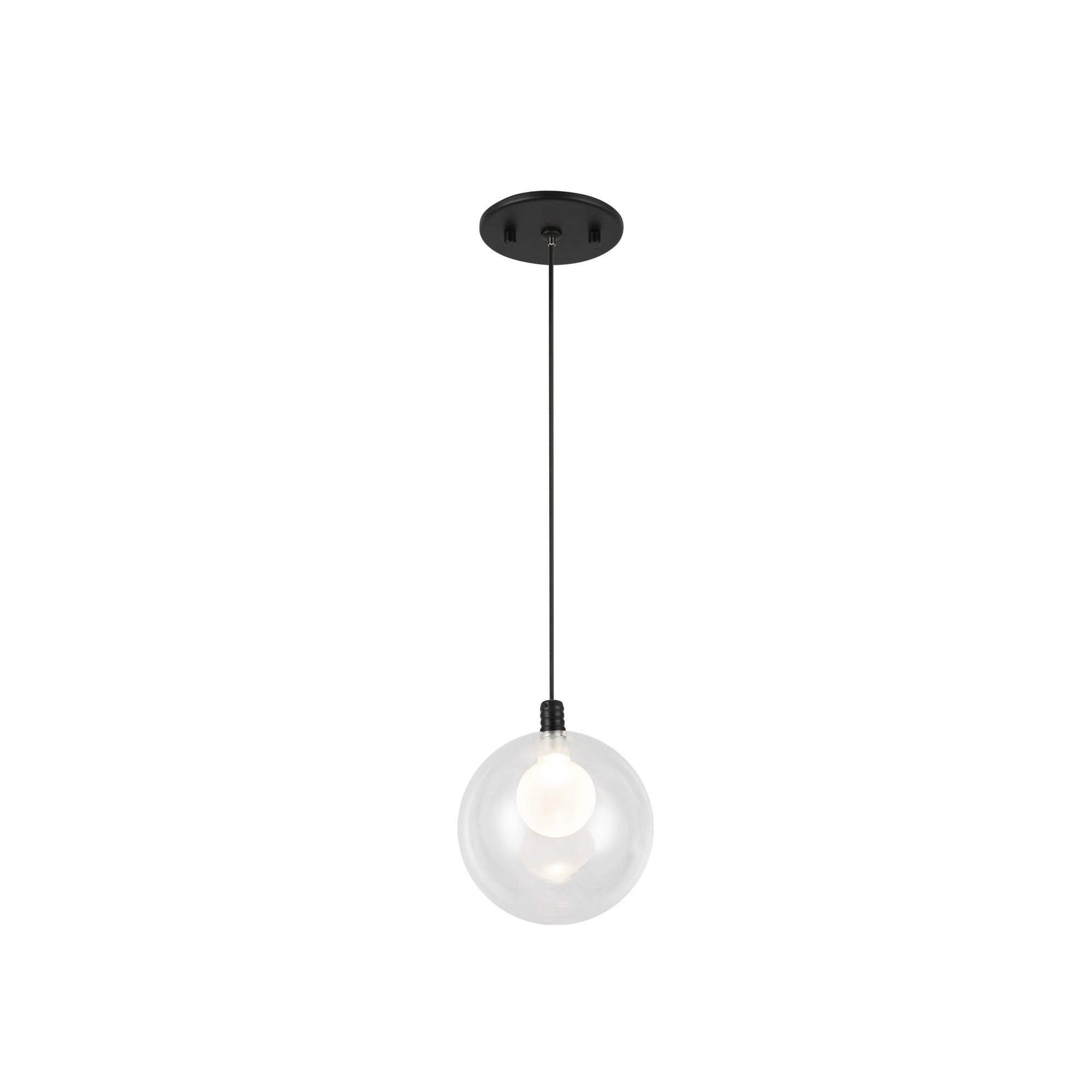 Bolla 5-in Black LED Pendant