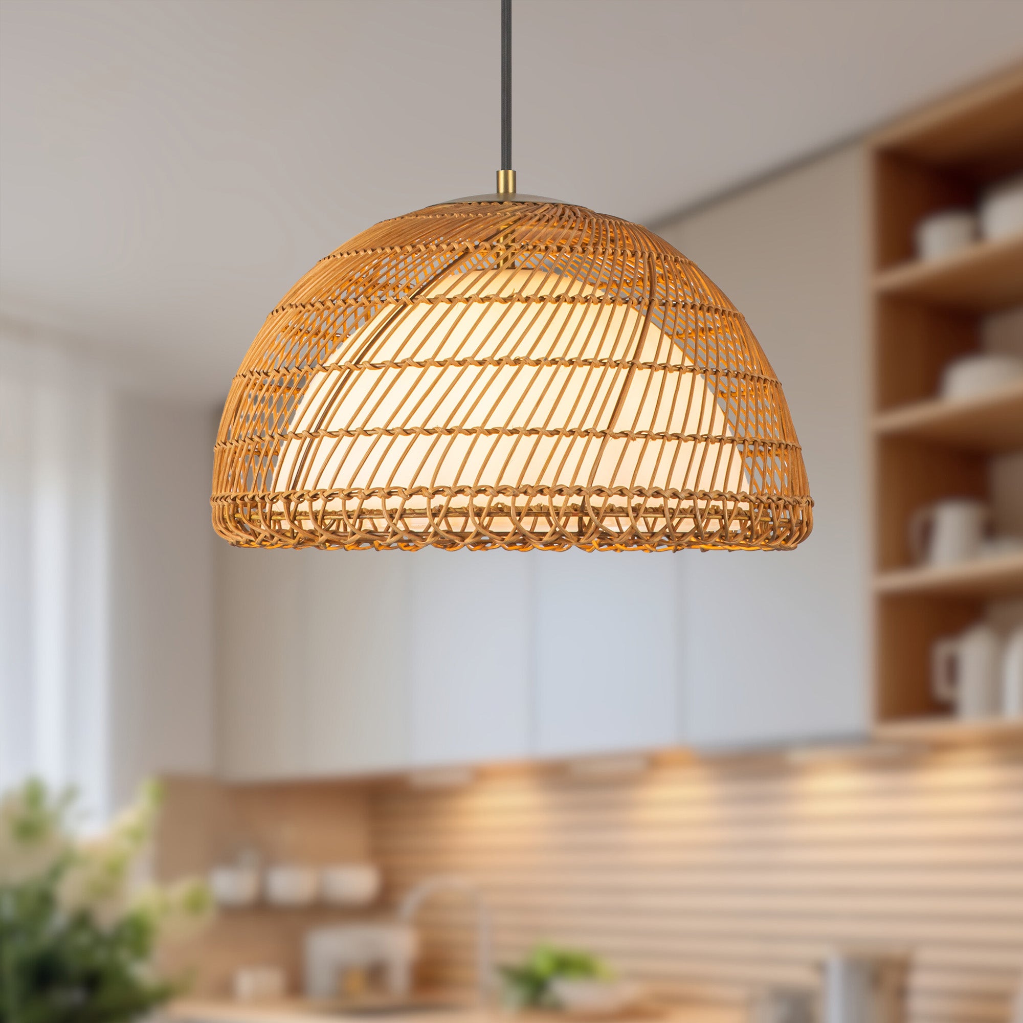 Bondi 16-in Brushed Gold/Opal 1 Light Pendant