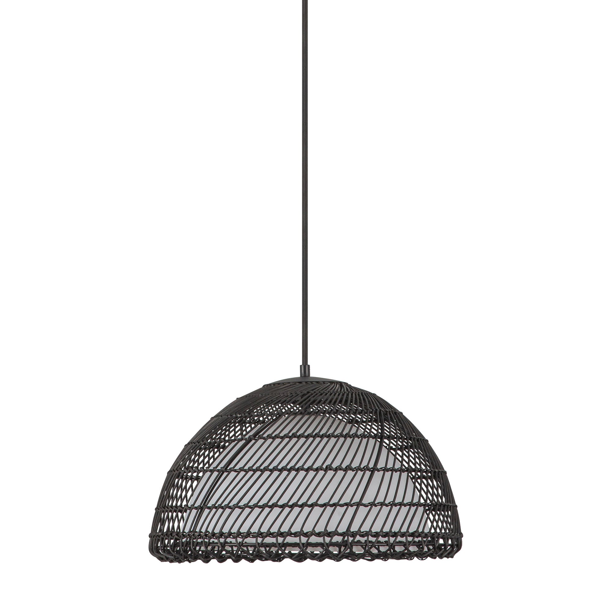 Bondi 16-in Matte Black/Opal 1 Light Pendant