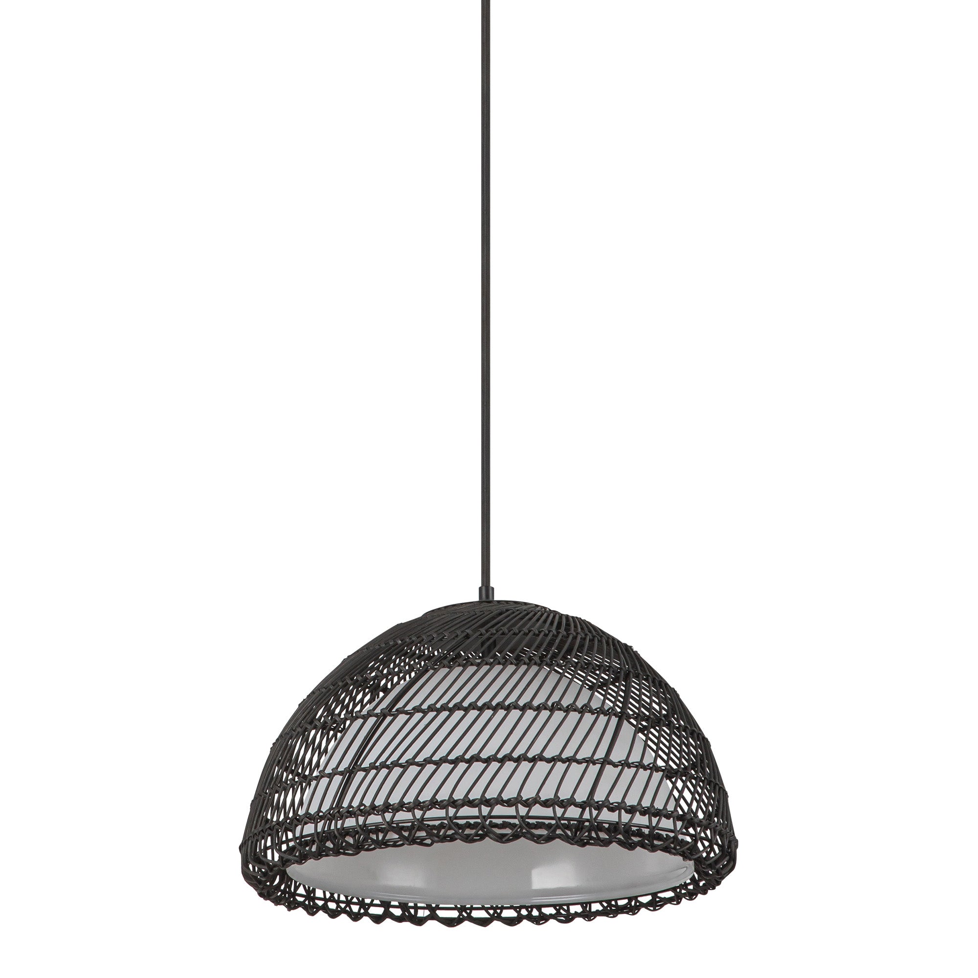 Bondi 16-in Matte Black/Opal 1 Light Pendant