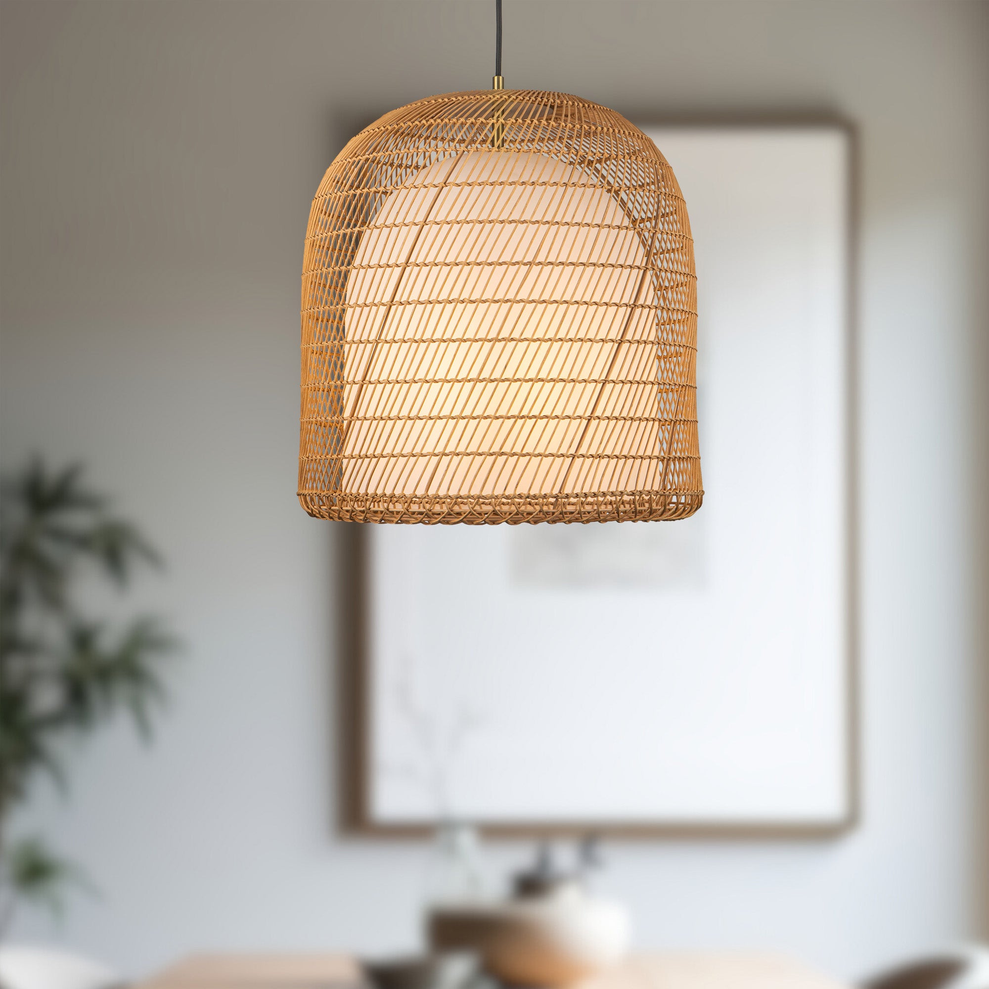 Bondi 20-in Brushed Gold/Opal Glass 1 Light Pendant