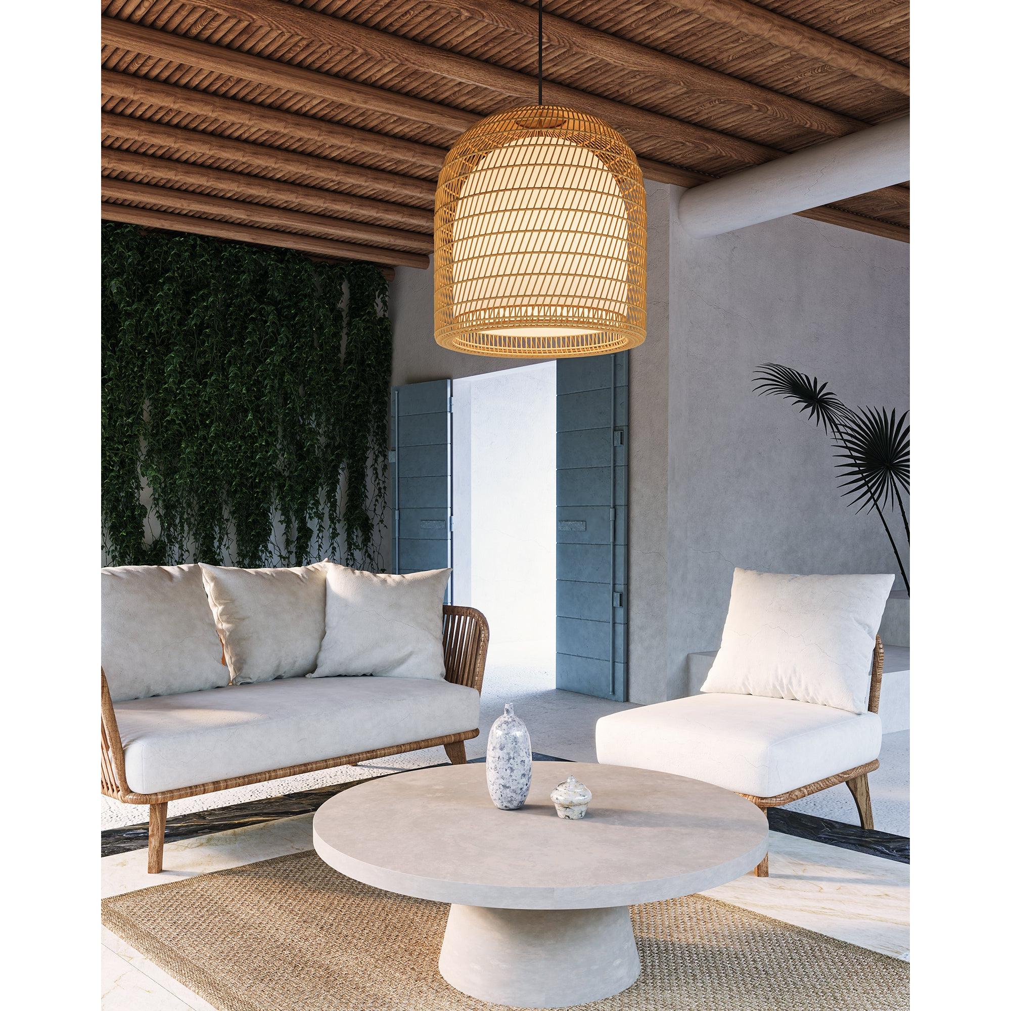 Bondi 20-in Brushed Gold/Opal Glass 1 Light Pendant