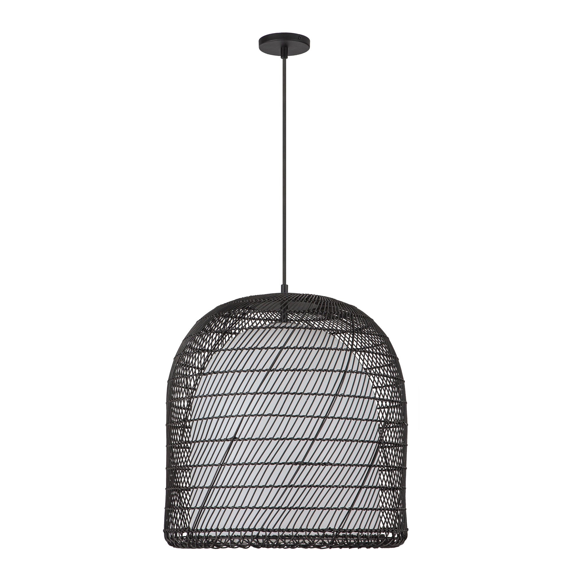 Bondi 20-in Matte Black/Opal Glass 1 Light Pendant