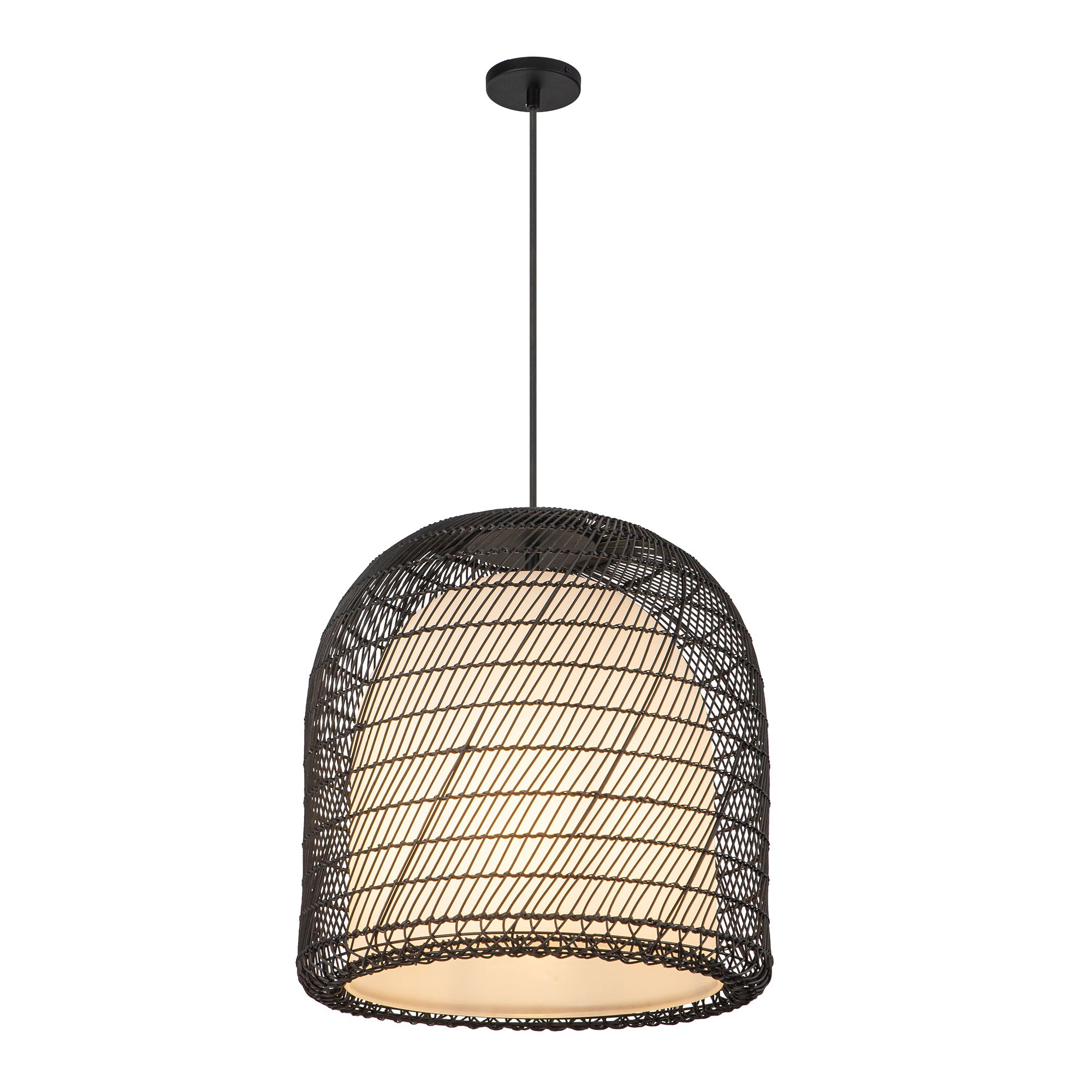 Bondi 20-in Matte Black/Opal Glass 1 Light Pendant
