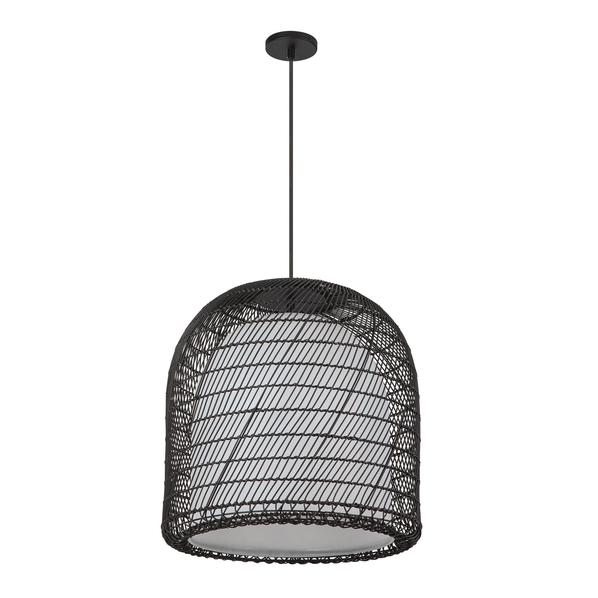 Bondi 20-in Matte Black/Opal Glass 1 Light Pendant