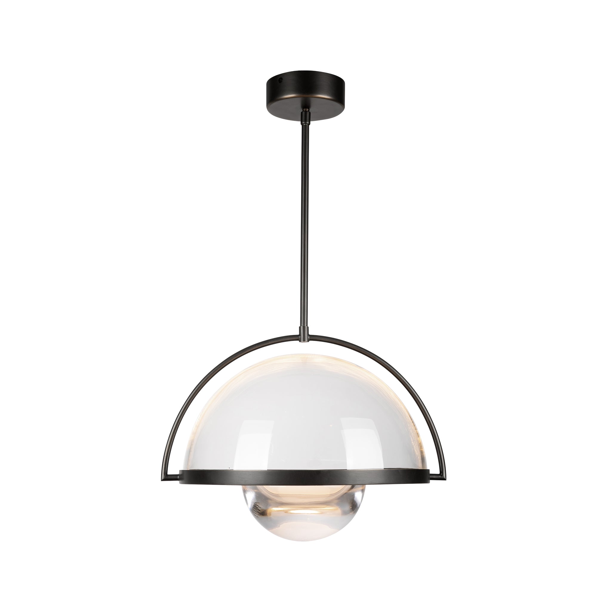 Bowery 14-in Urban Bronze LED Pendant