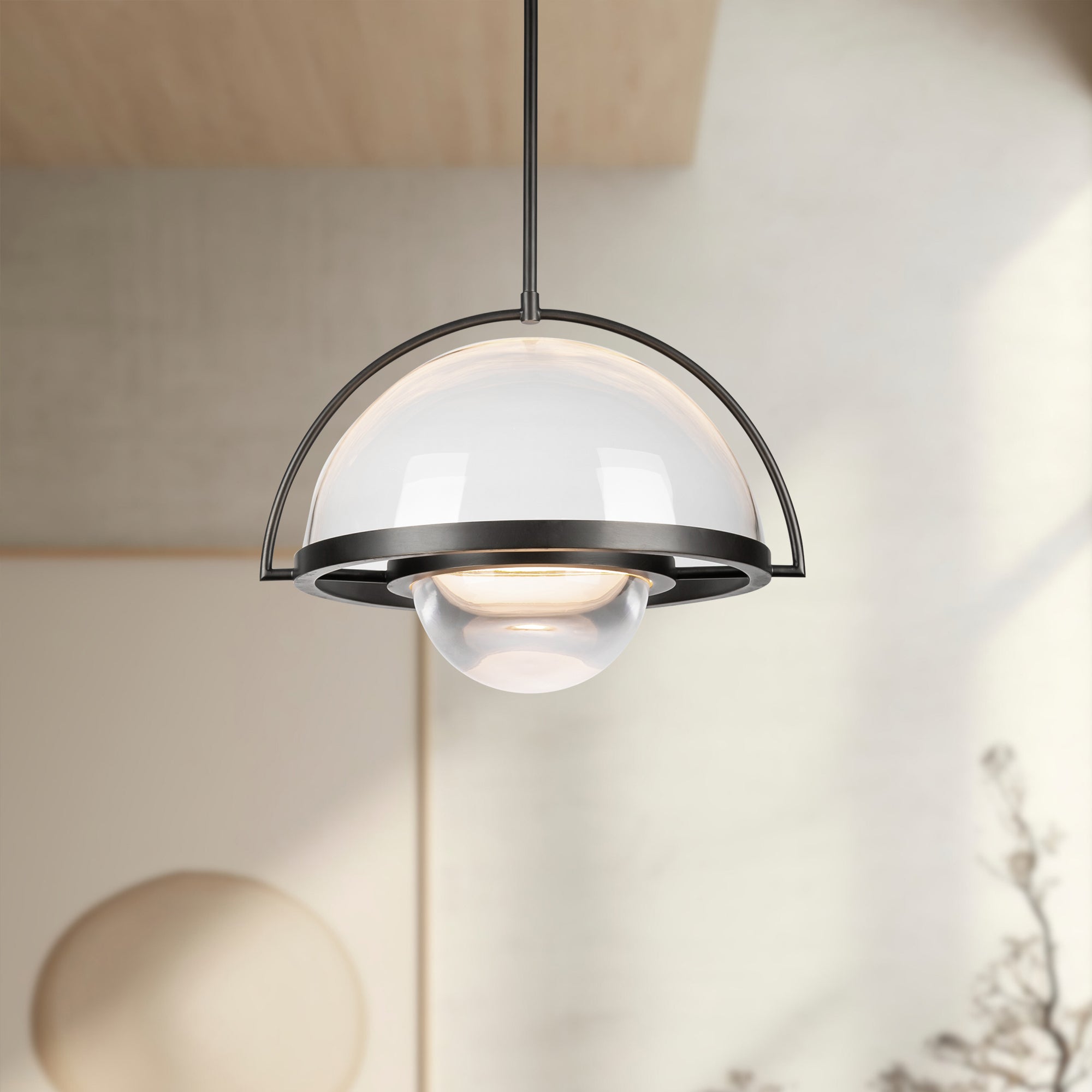 Bowery 14-in Urban Bronze LED Pendant