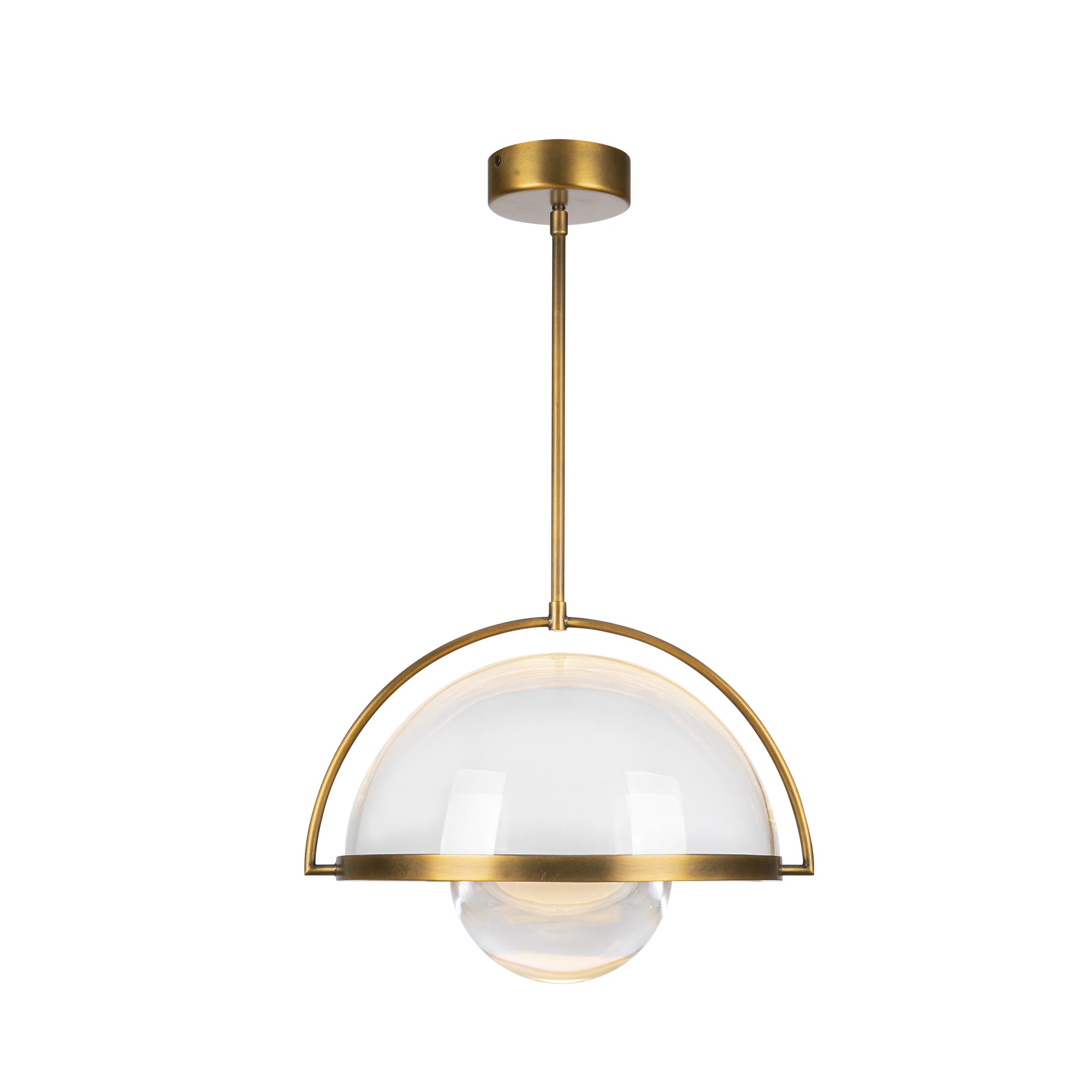 Bowery 14-in Vintage Brass LED Pendant