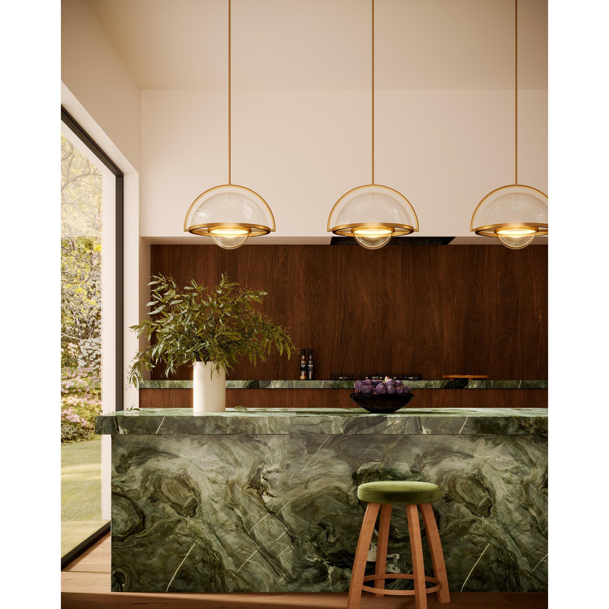 Bowery 14-in Vintage Brass LED Pendant