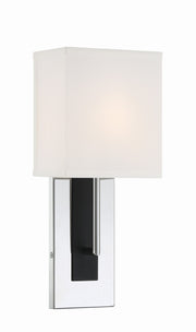 Crystorama Brent BRE-A3631-PN-BF – 6.5 Inch – 1 Light – Sconce – Polished Nickel + Black Forged – Damp Rated