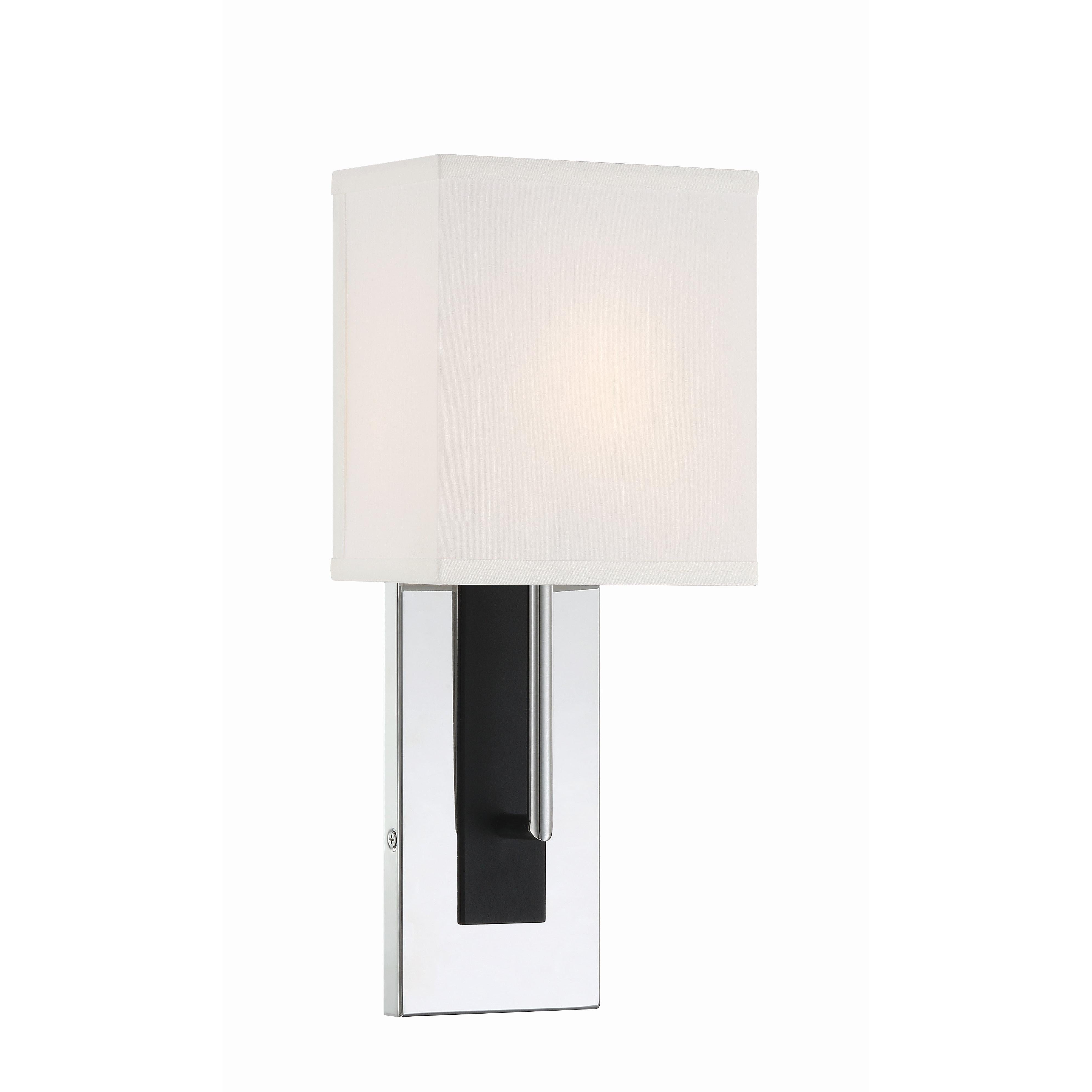 Crystorama Brent BRE-A3631-PN-BF – 6.5 Inch – 1 Light – Sconce – Polished Nickel + Black Forged – Damp Rated