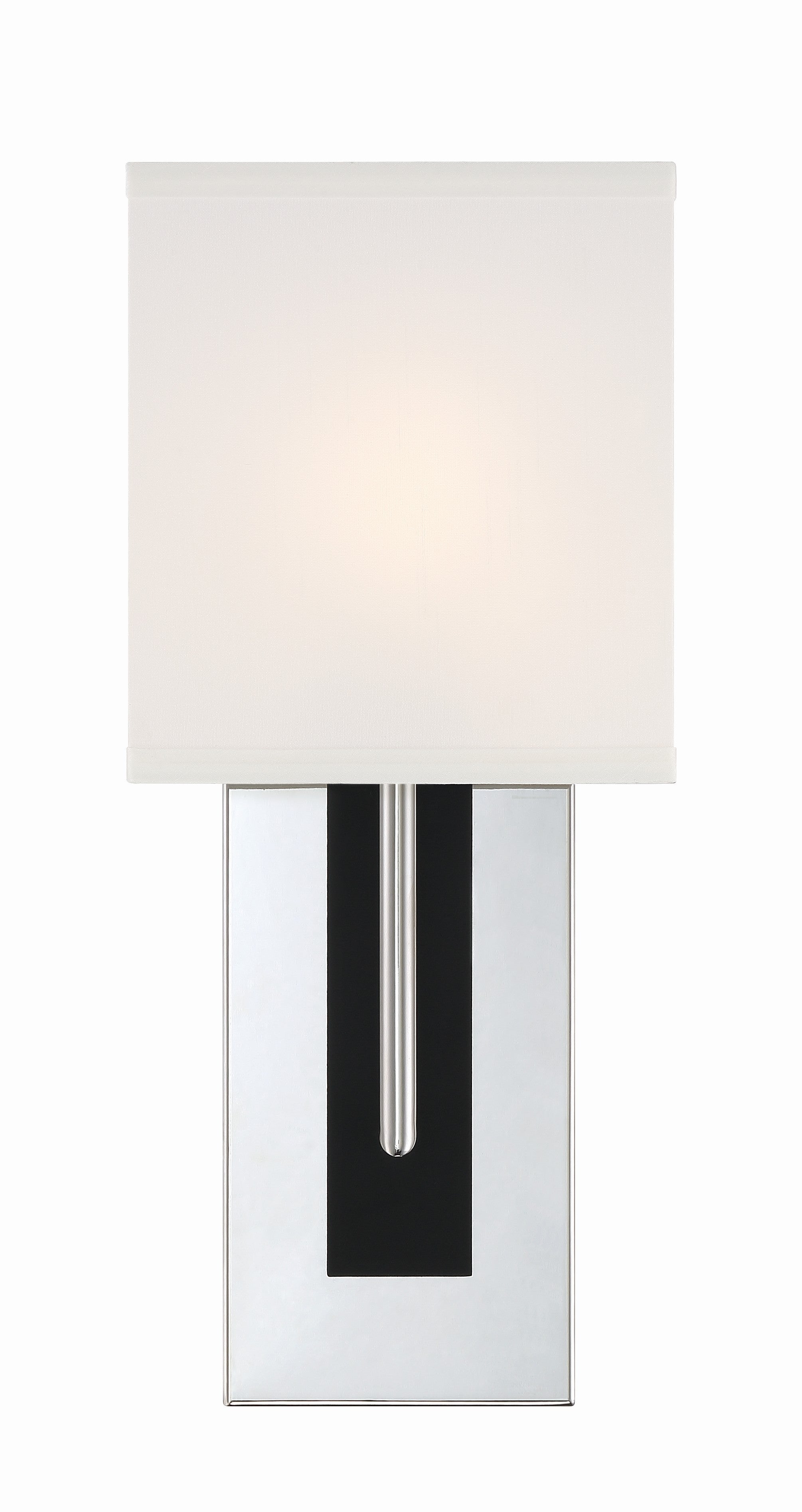 Crystorama Brent BRE-A3631-PN-BF – 6.5 Inch – 1 Light – Sconce – Polished Nickel + Black Forged – Damp Rated