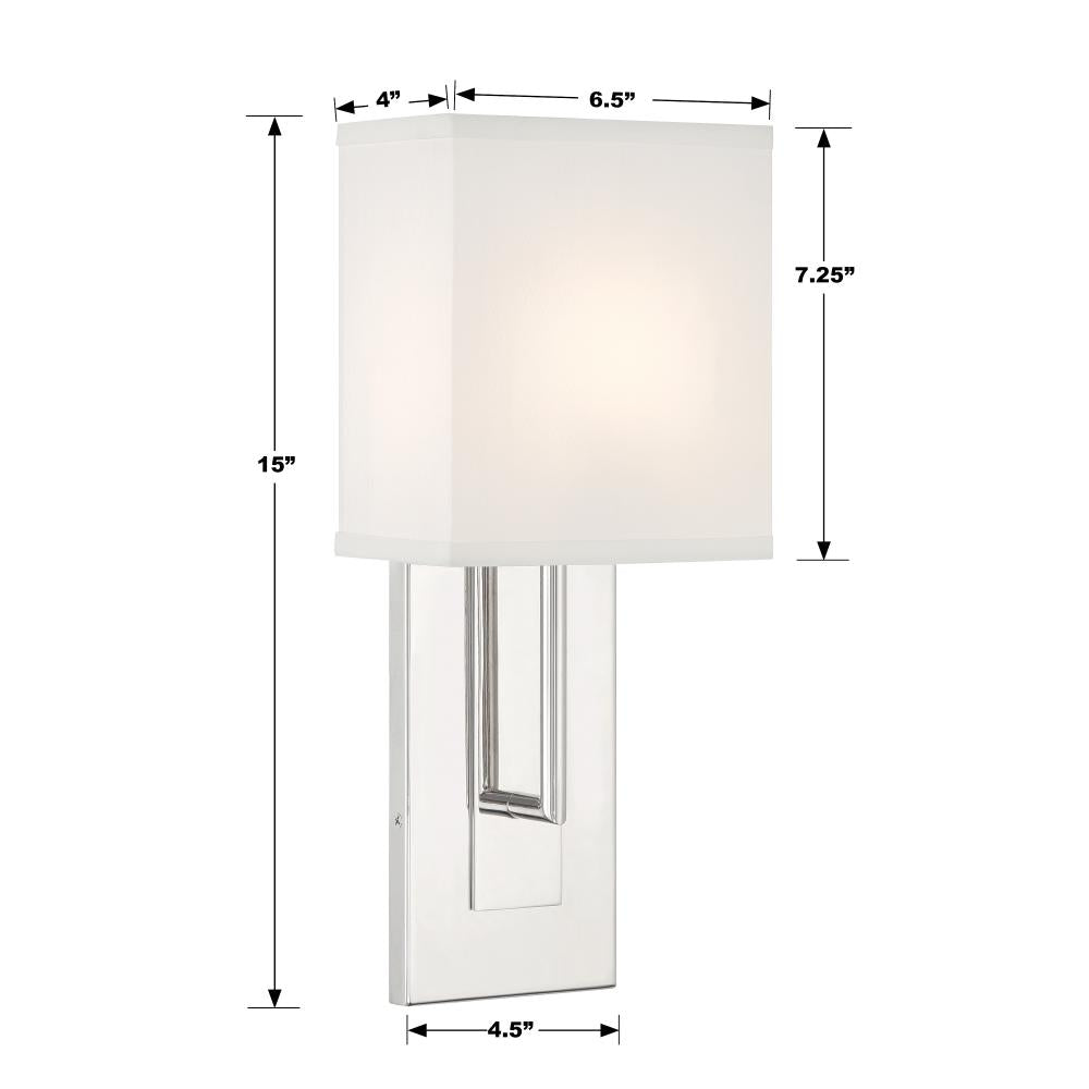 Crystorama BRENT BRE-A3631-PN Sconce Modern - Polished Nickel