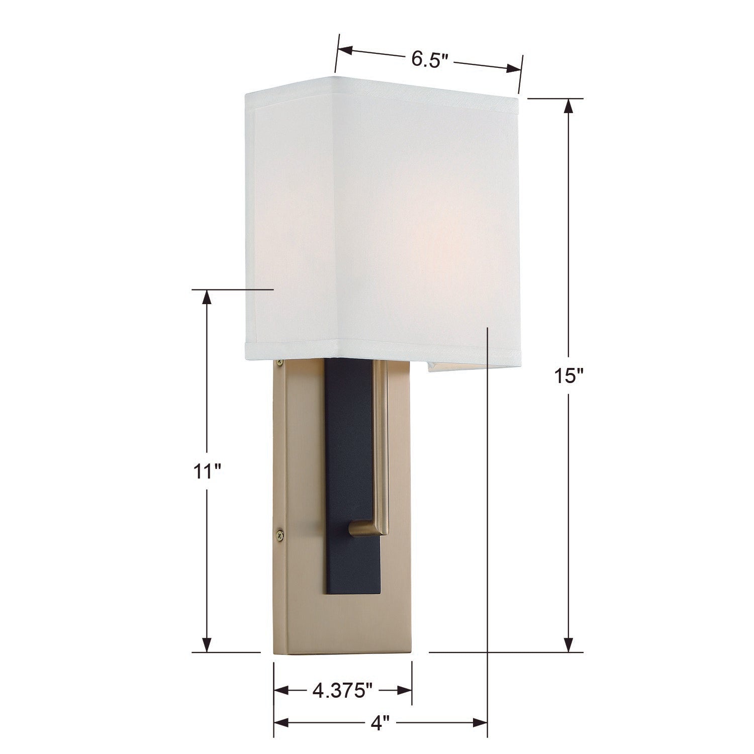 Crystorama Brent BRE-A3631-VG-BF – 6.5 Inch – 1 Light – Sconce – Vibrant Gold + Black Forged – Damp Rated