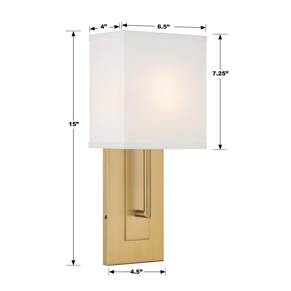 Crystorama BRENT BRE-A3631-VG Sconce Modern - Vibrant Gold