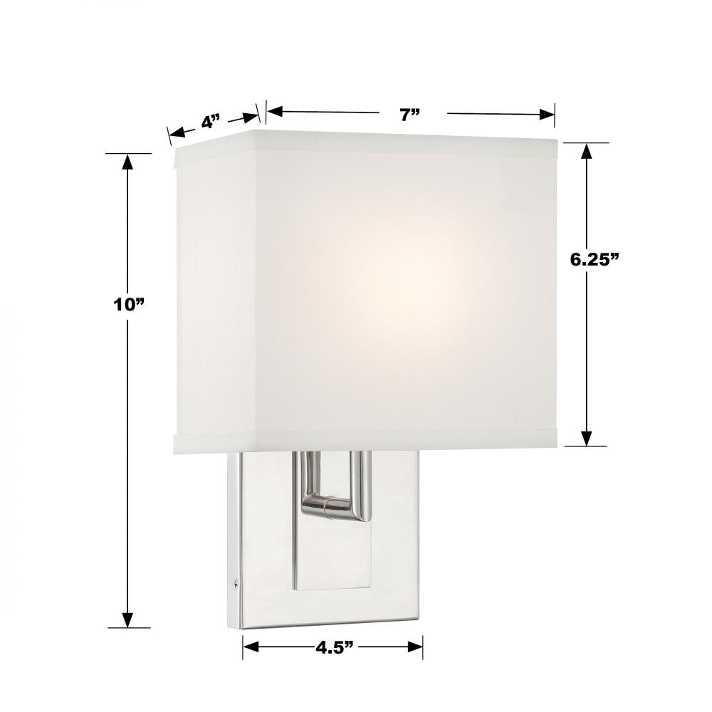 Crystorama BRENT BRE-A3632-PN Sconce Modern - Polished Nickel