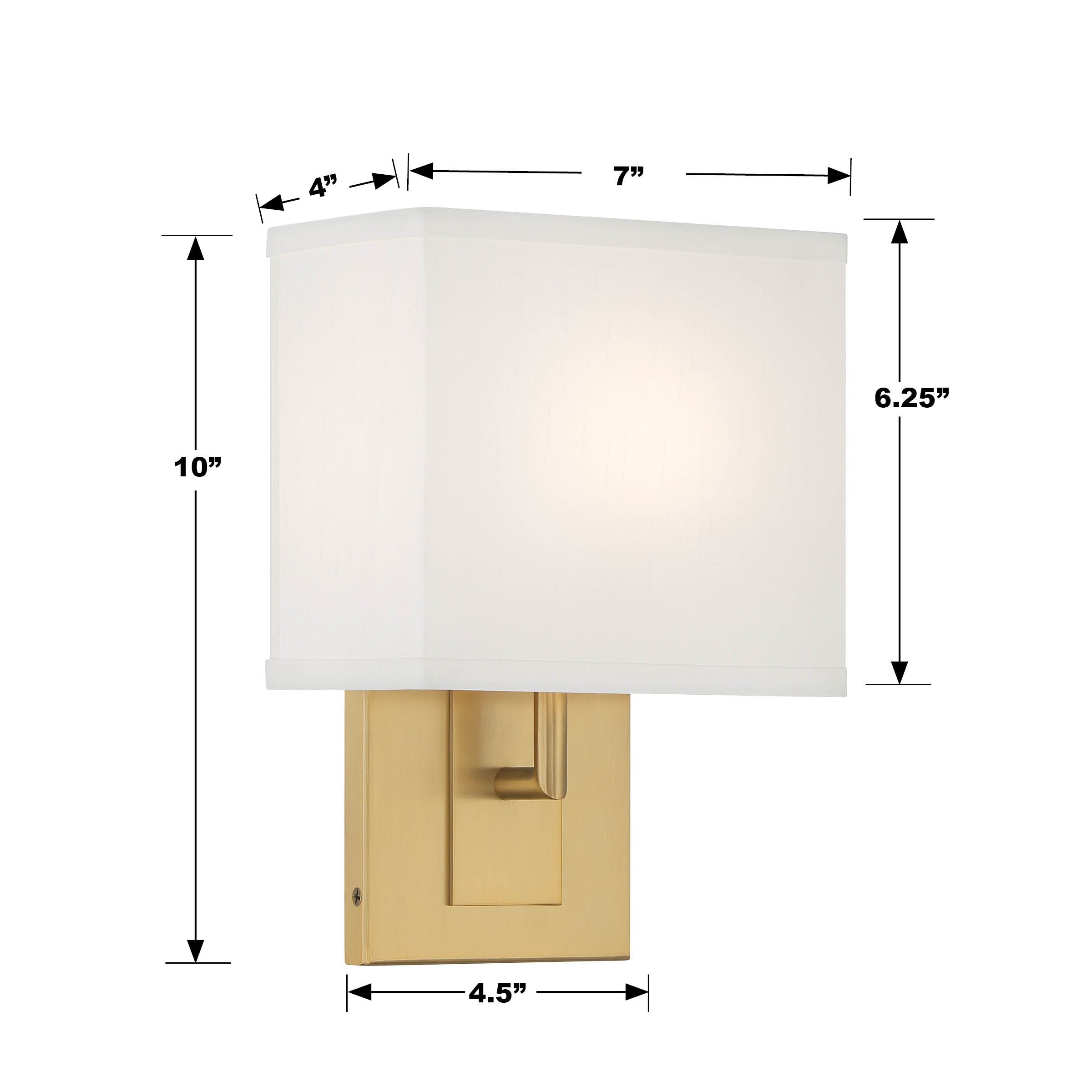 Crystorama Brent BRE-A3632-VG – 7 Inch – 1 Light – Sconce – Vibrant Gold – Damp Rated