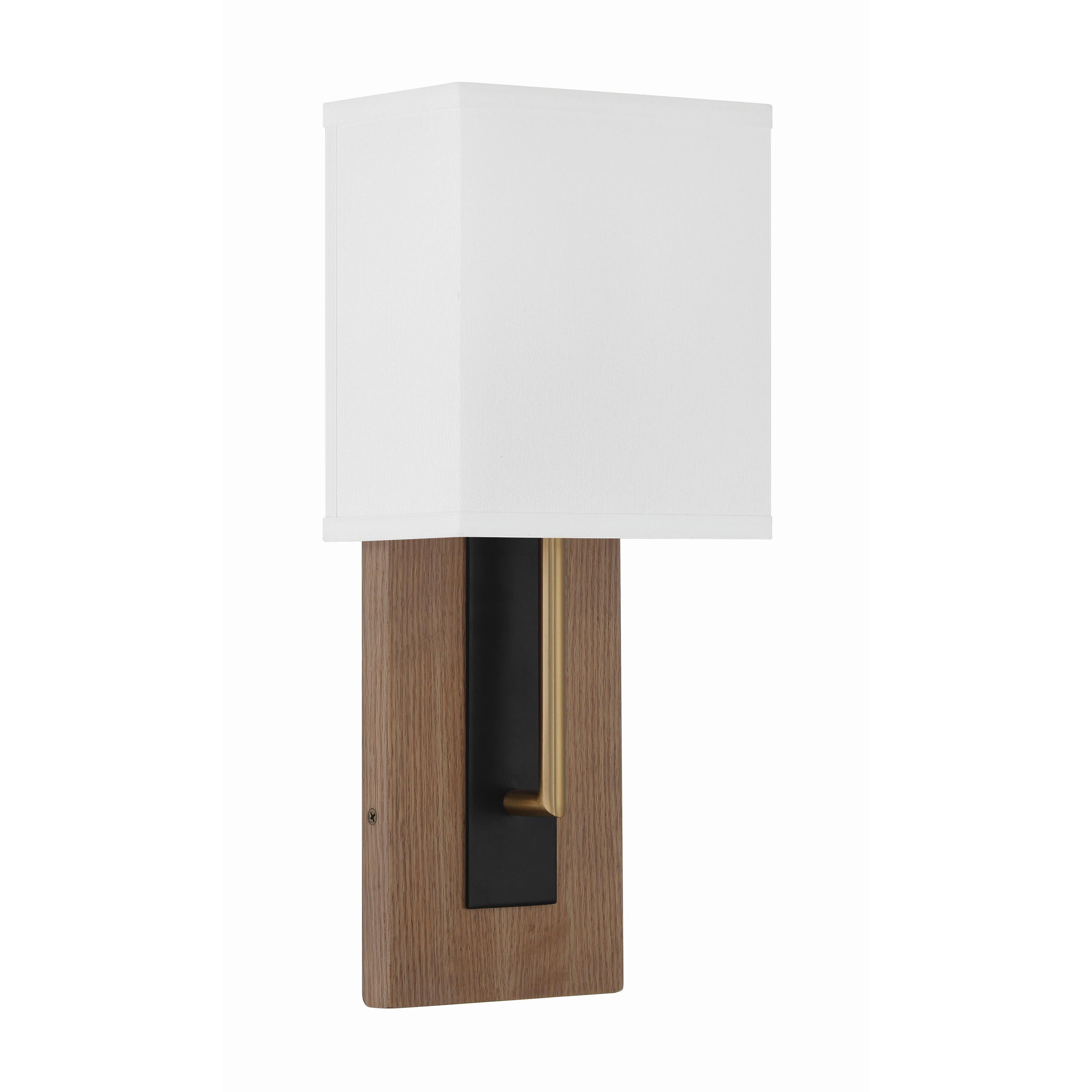 Crystorama Brent BRE-A3633-MK-VG – 6.5 Inch – 1 Light – Sconce – Matte Black + Vibrant Gold – Damp Rated