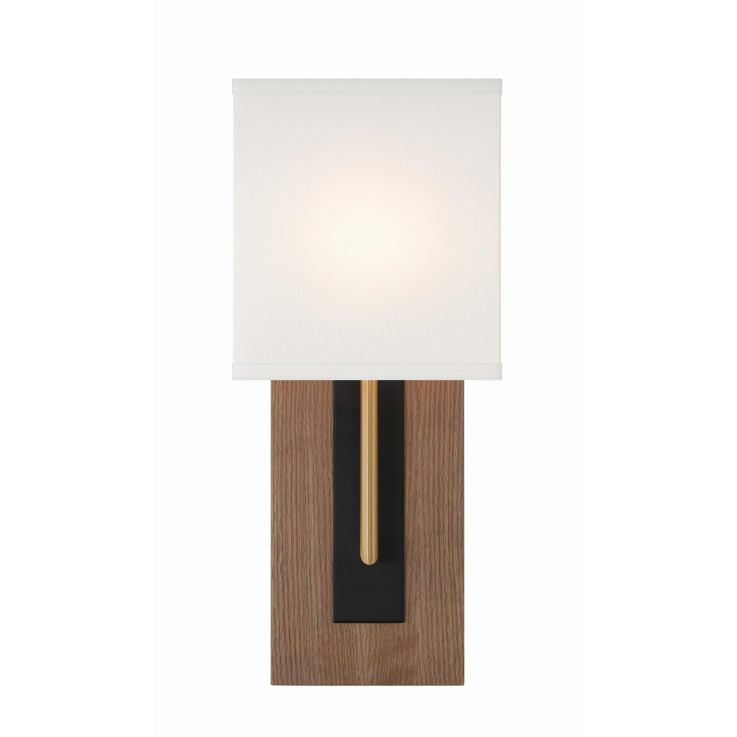 Crystorama Brent BRE-A3633-MK-VG – 6.5 Inch – 1 Light – Sconce – Matte Black + Vibrant Gold – Damp Rated