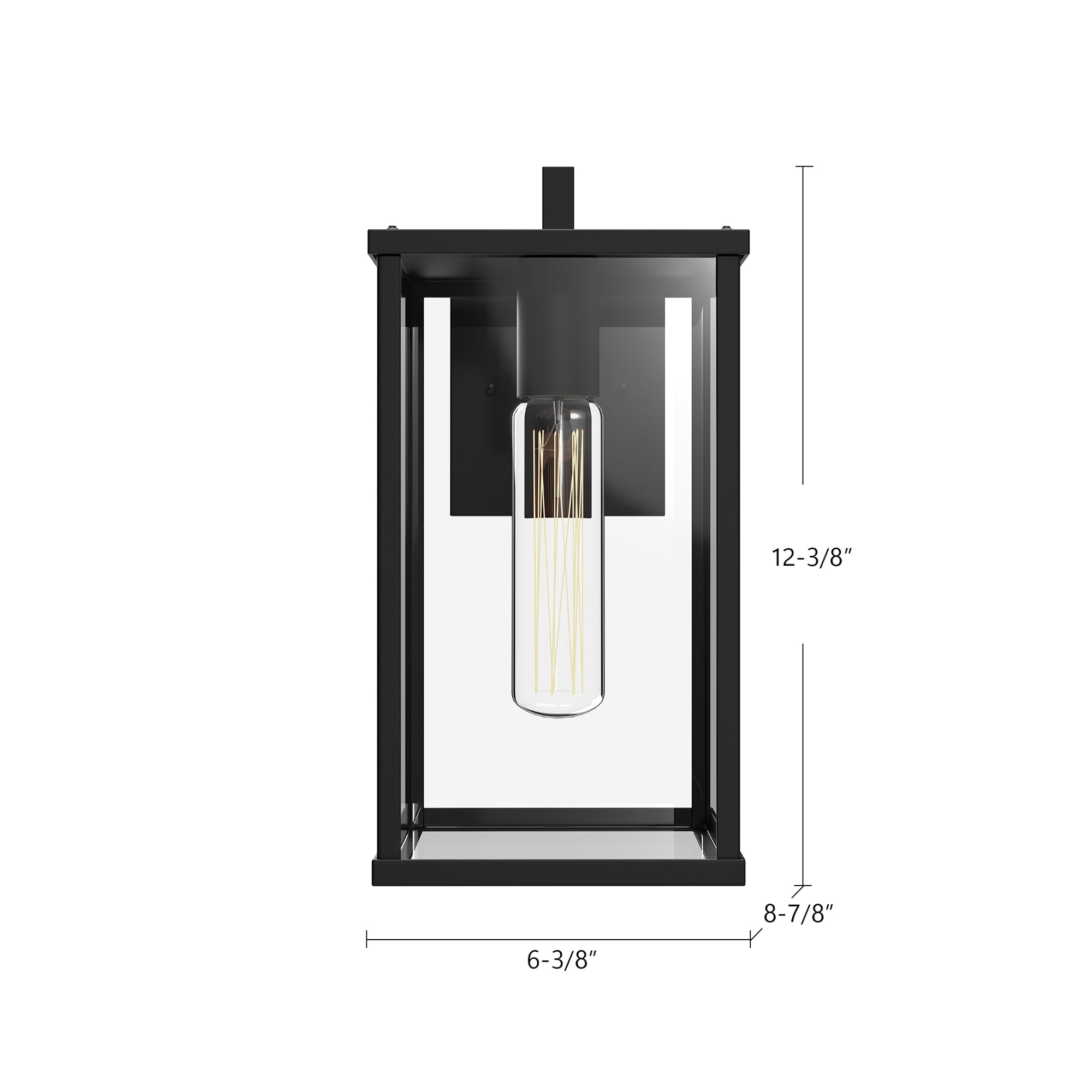 Brentwood 12-in Clear Glass/Textured Black 1 Light Exterior Wall Sconce