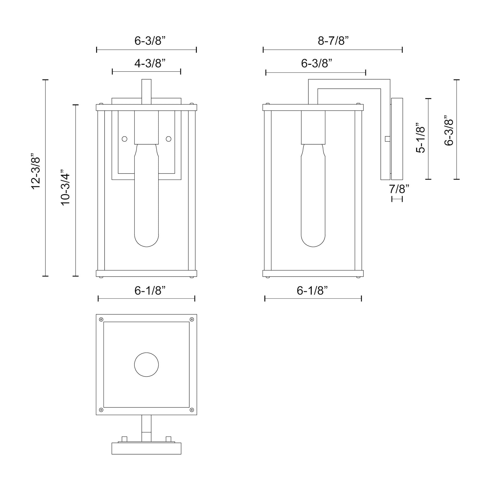 Brentwood 12-in Clear Glass/Textured Black 1 Light Exterior Wall Sconce