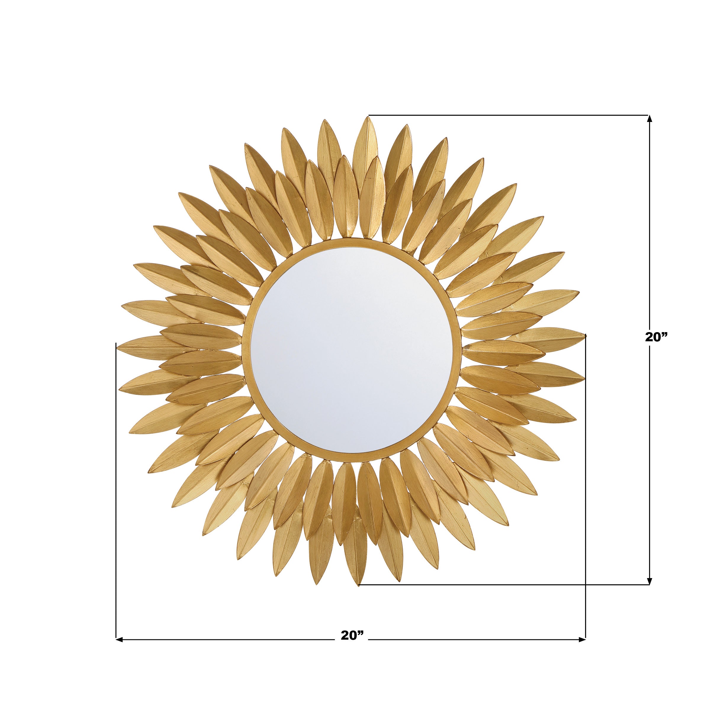 Crystorama Broche BRH-M520-GA – 20 Inch – Mirror – Antique Gold