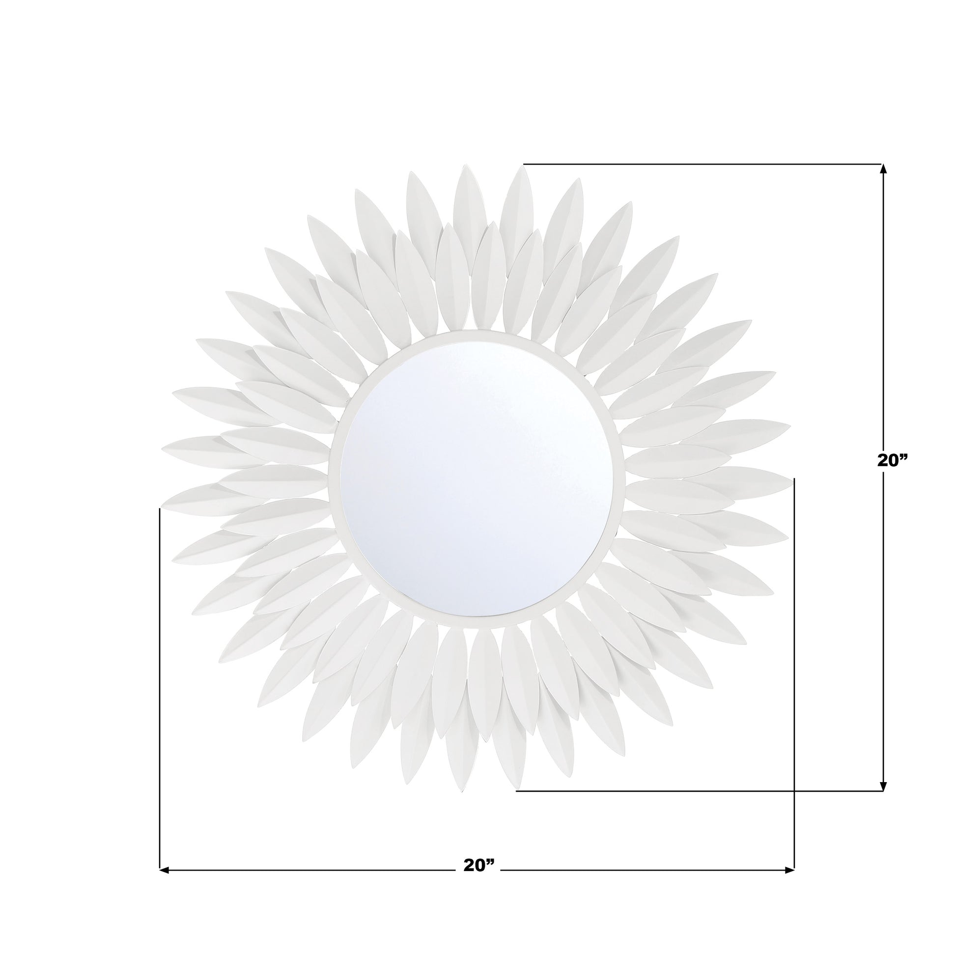 Crystorama Broche BRH-M520-MT – 20 Inch – Mirror – Matte White