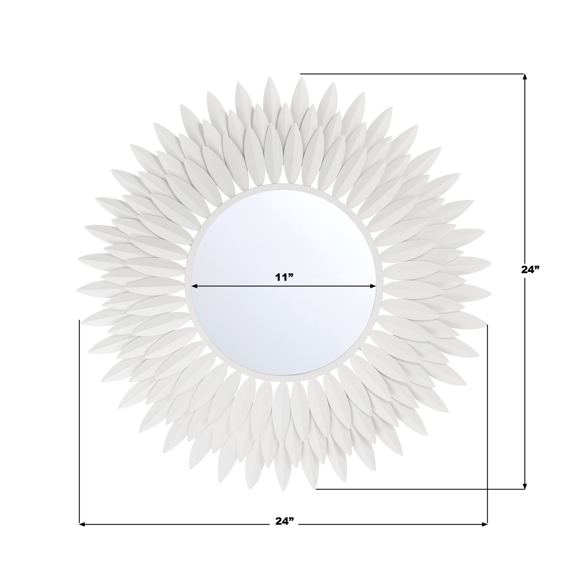 Crystorama Broche BRH-M524-MT – 24 Inch – Mirror – Matte White