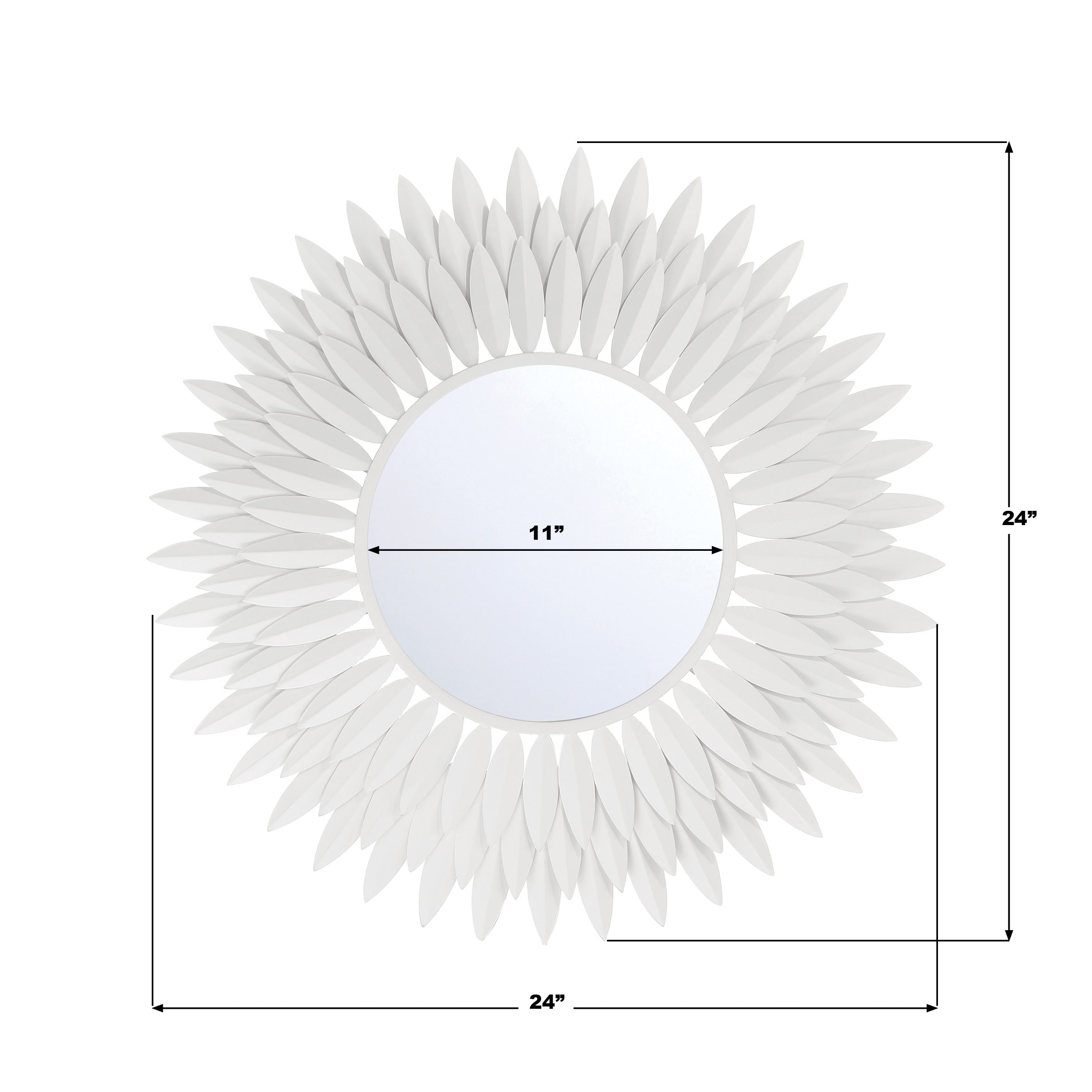 Crystorama Broche BRH-M524-MT – 24 Inch – Mirror – Matte White
