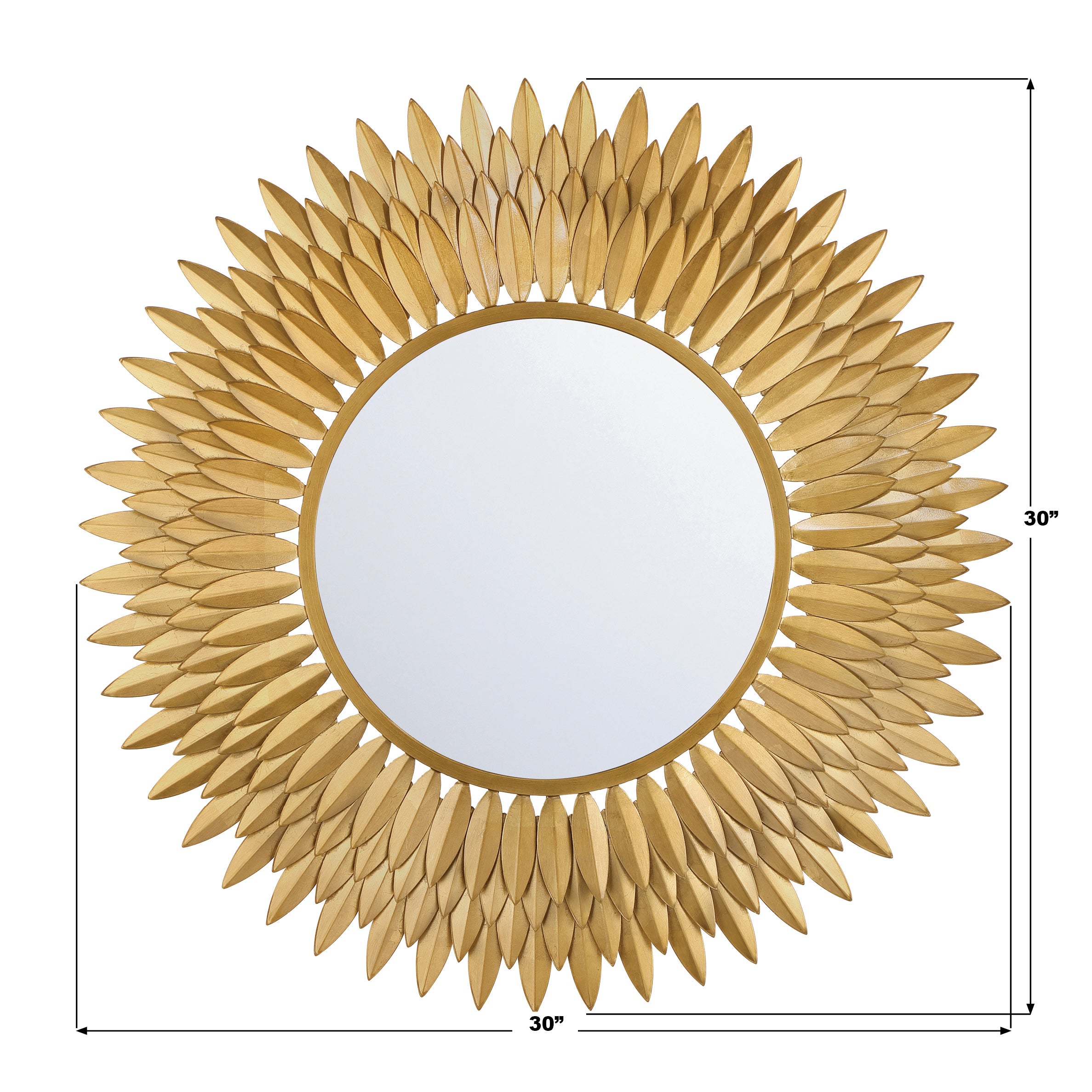 Crystorama Broche BRH-M530-GA – 30 Inch – Mirror – Antique Gold