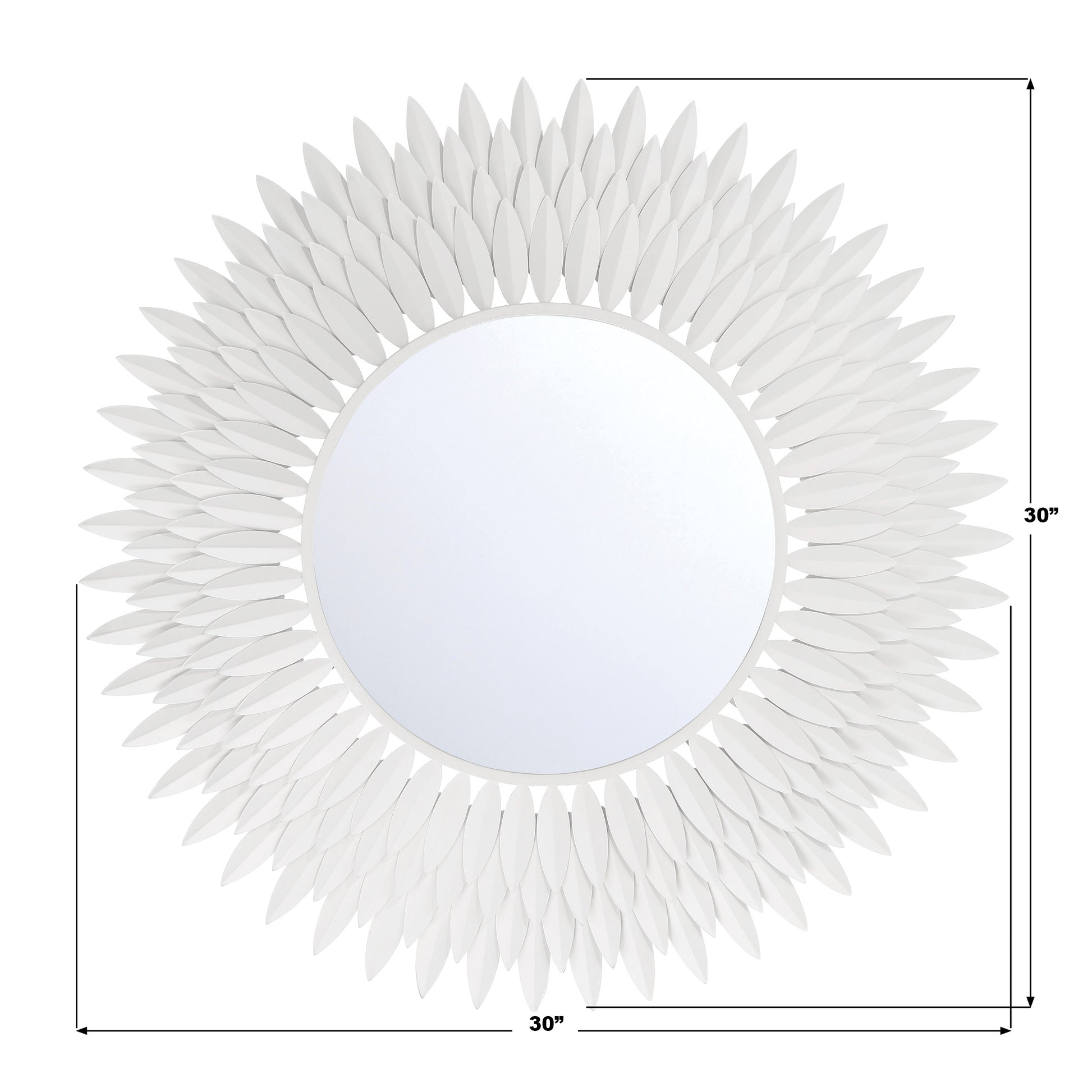 Crystorama Broche BRH-M530-MT – 30 Inch – Mirror – Matte White